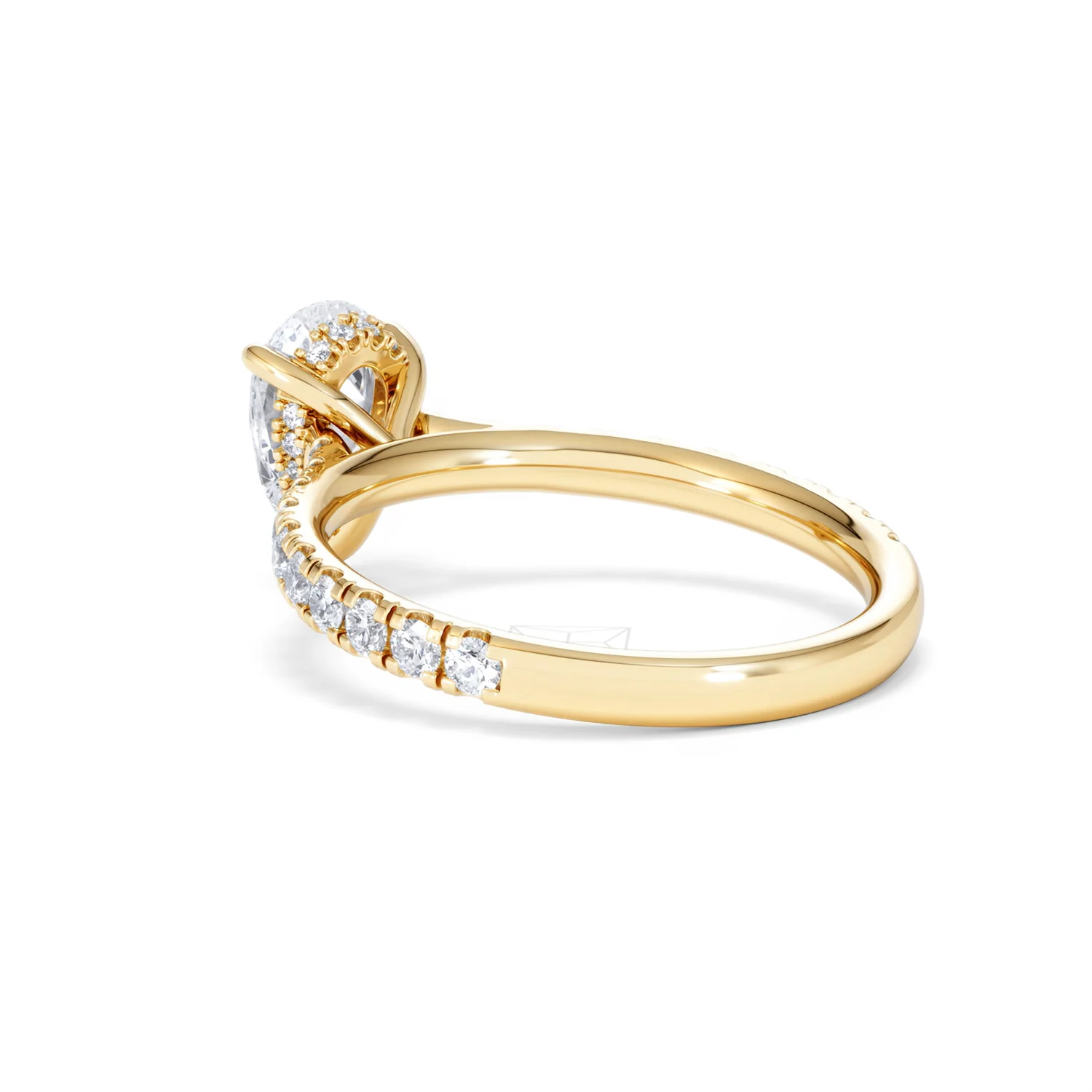 Amora Pear 1.47ct Hidden Halo Lab Diamond Engagement Ring With Side Stones Set in 18K Gold - Image 57
