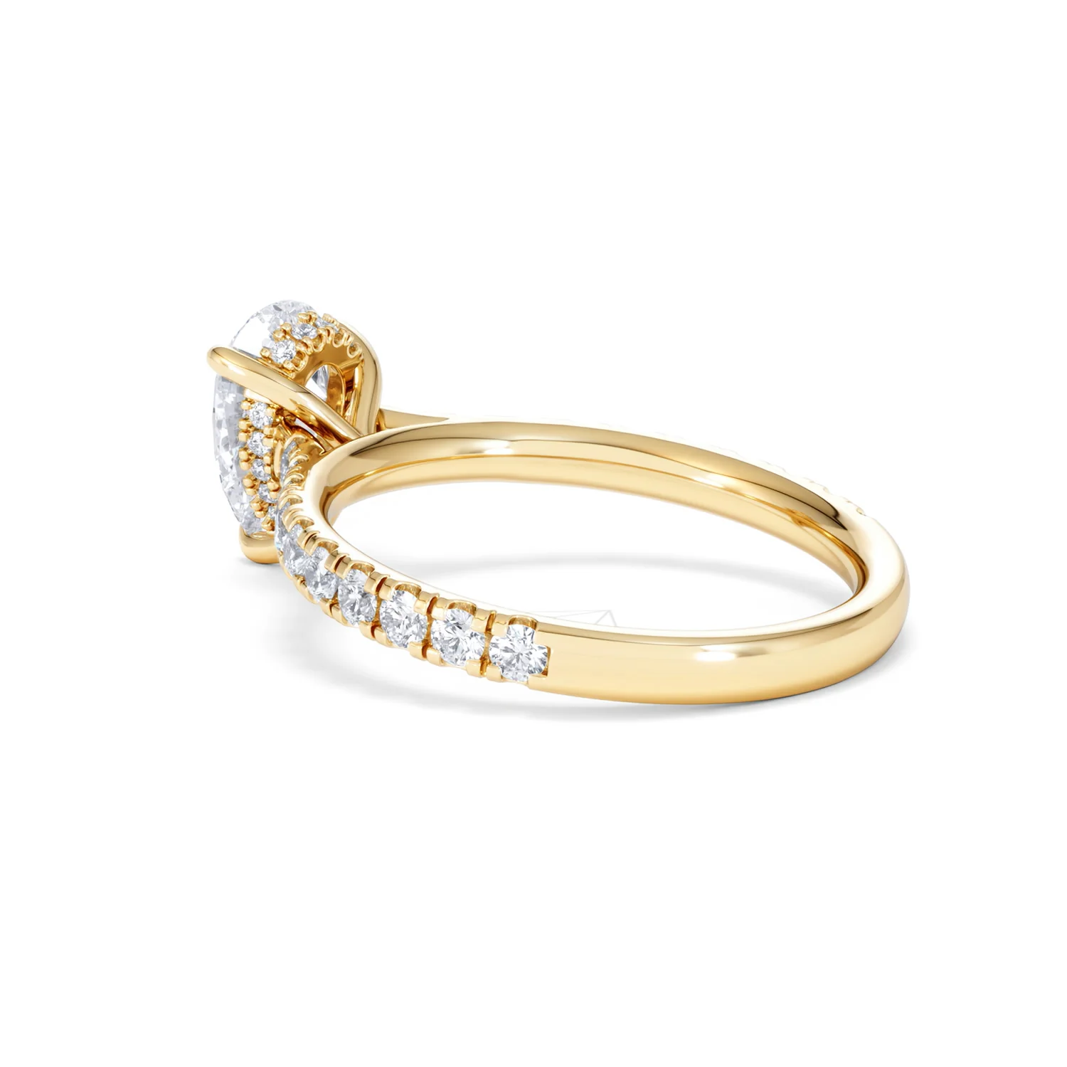 Amora Pear 1.47ct Hidden Halo Lab Diamond Engagement Ring With Side Stones Set in 18K Gold - Image 59