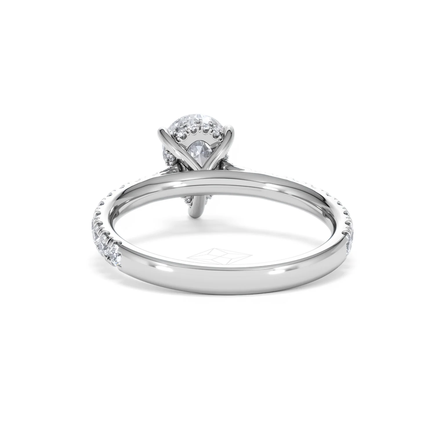 Amora Pear 1.47ct Hidden Halo Lab Diamond Engagement Ring With Side Stones Set in Platinum - Image 50