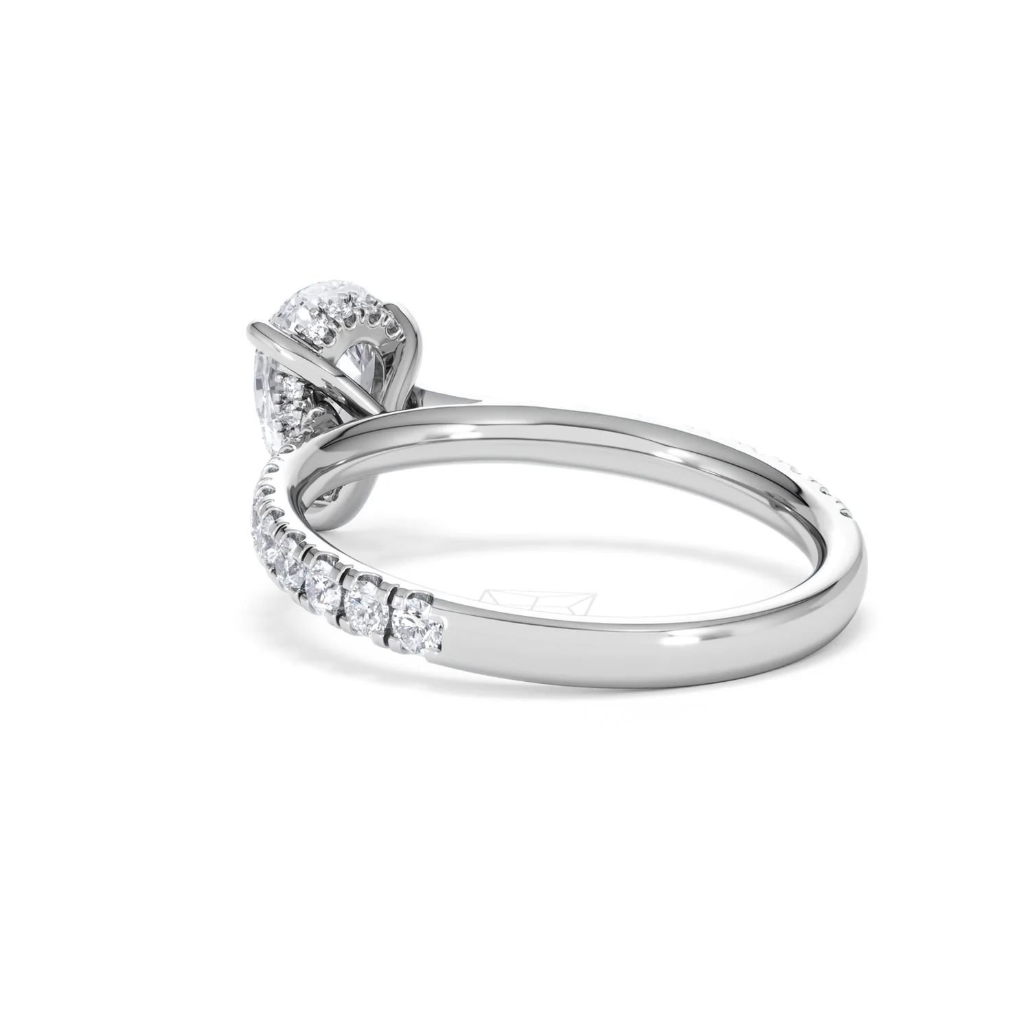 Amora Pear 1.47ct Hidden Halo Lab Diamond Engagement Ring With Side Stones Set in Platinum - Image 56