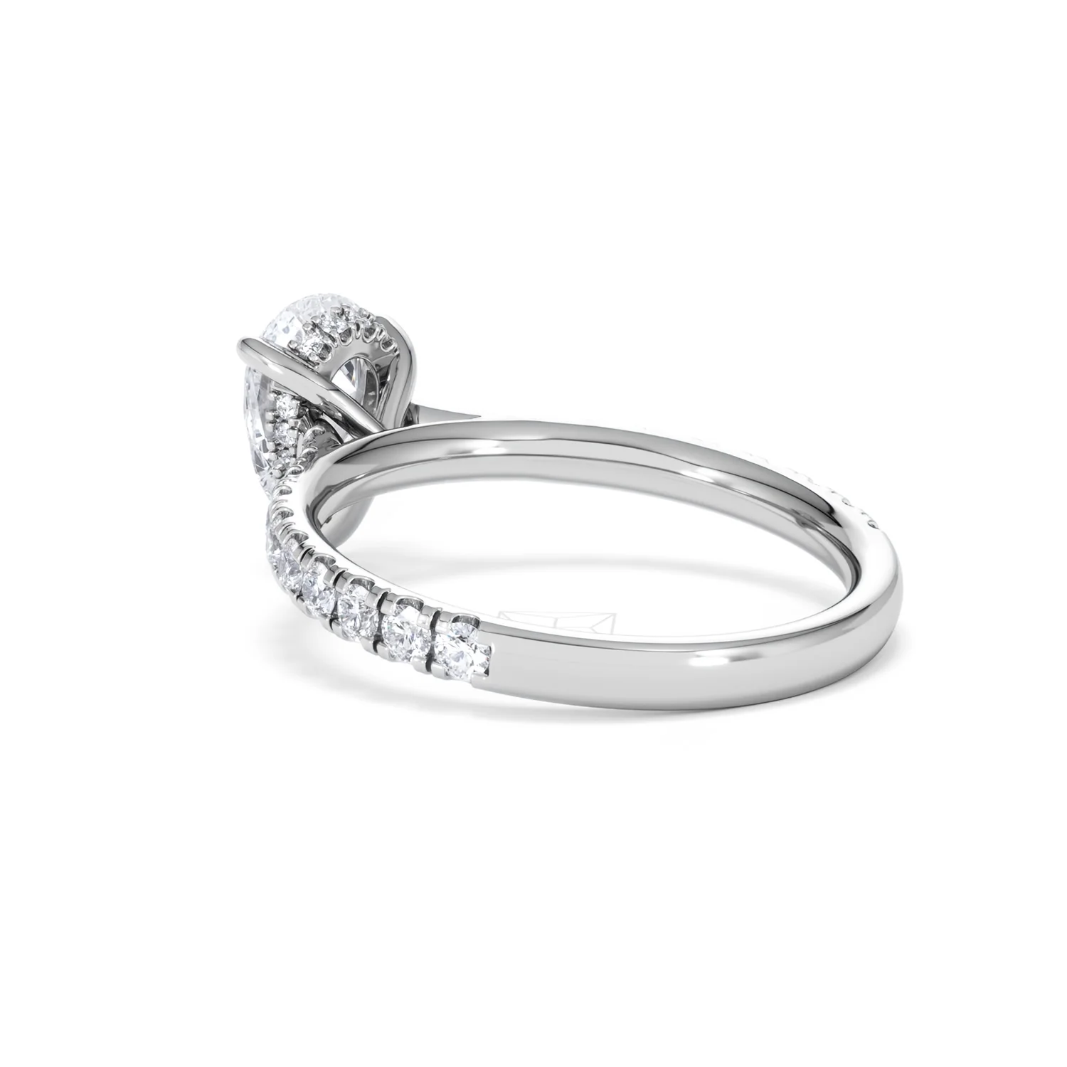 Amora Pear 1.47ct Hidden Halo Lab Diamond Engagement Ring With Side Stones Set in Platinum - Image 57