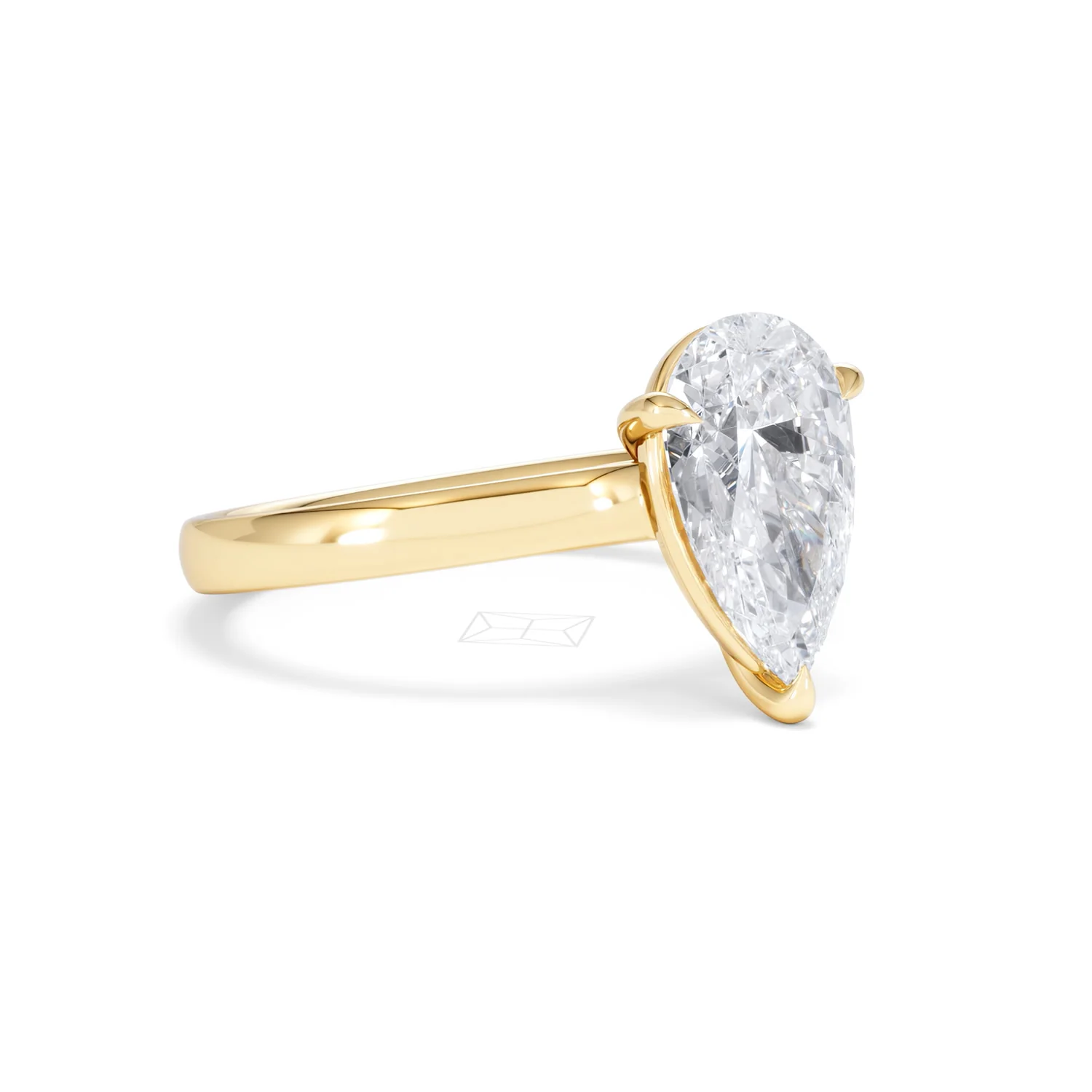 Amora Pear 2.00ct Lab Diamond Engagement Ring F/VS Set in 18K Gold - Image 16