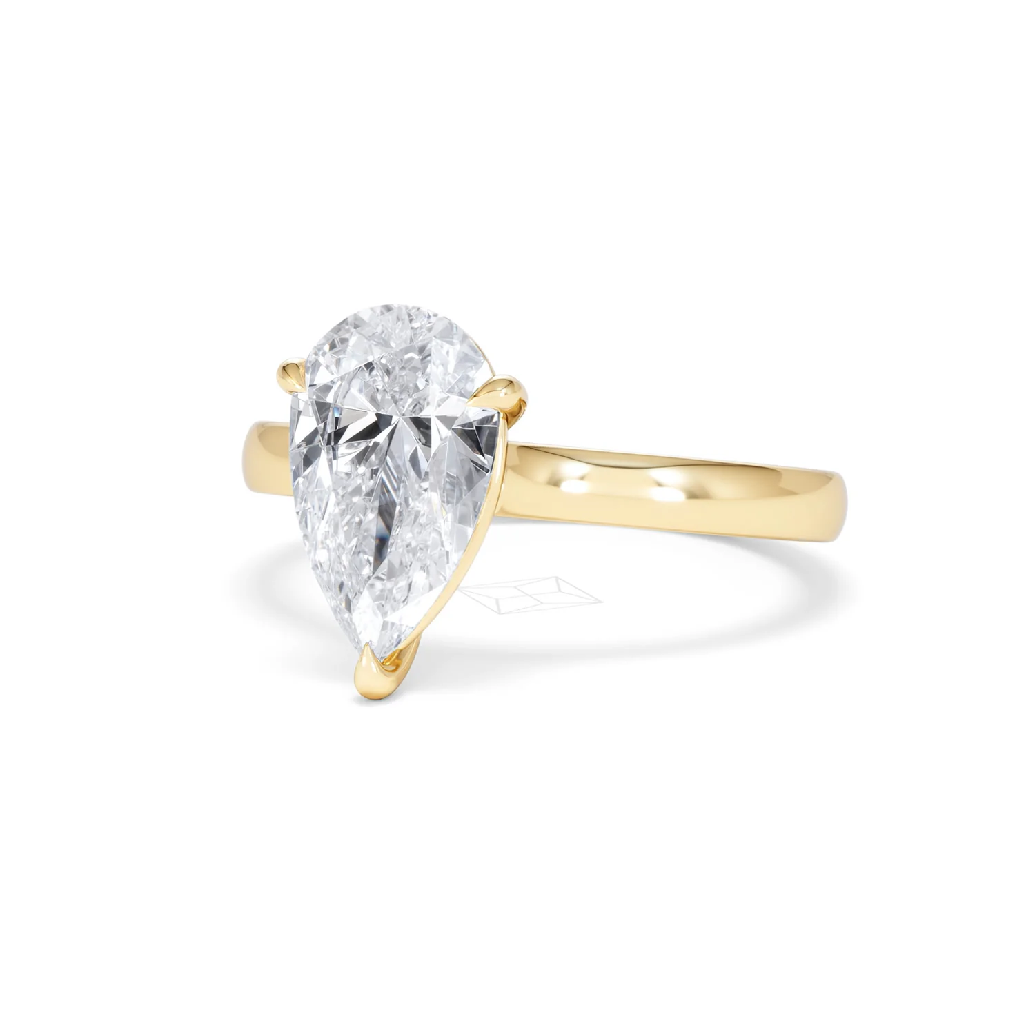 Amora Pear 2.00ct Lab Diamond Engagement Ring F/VS Set in 18K Gold - Image 83