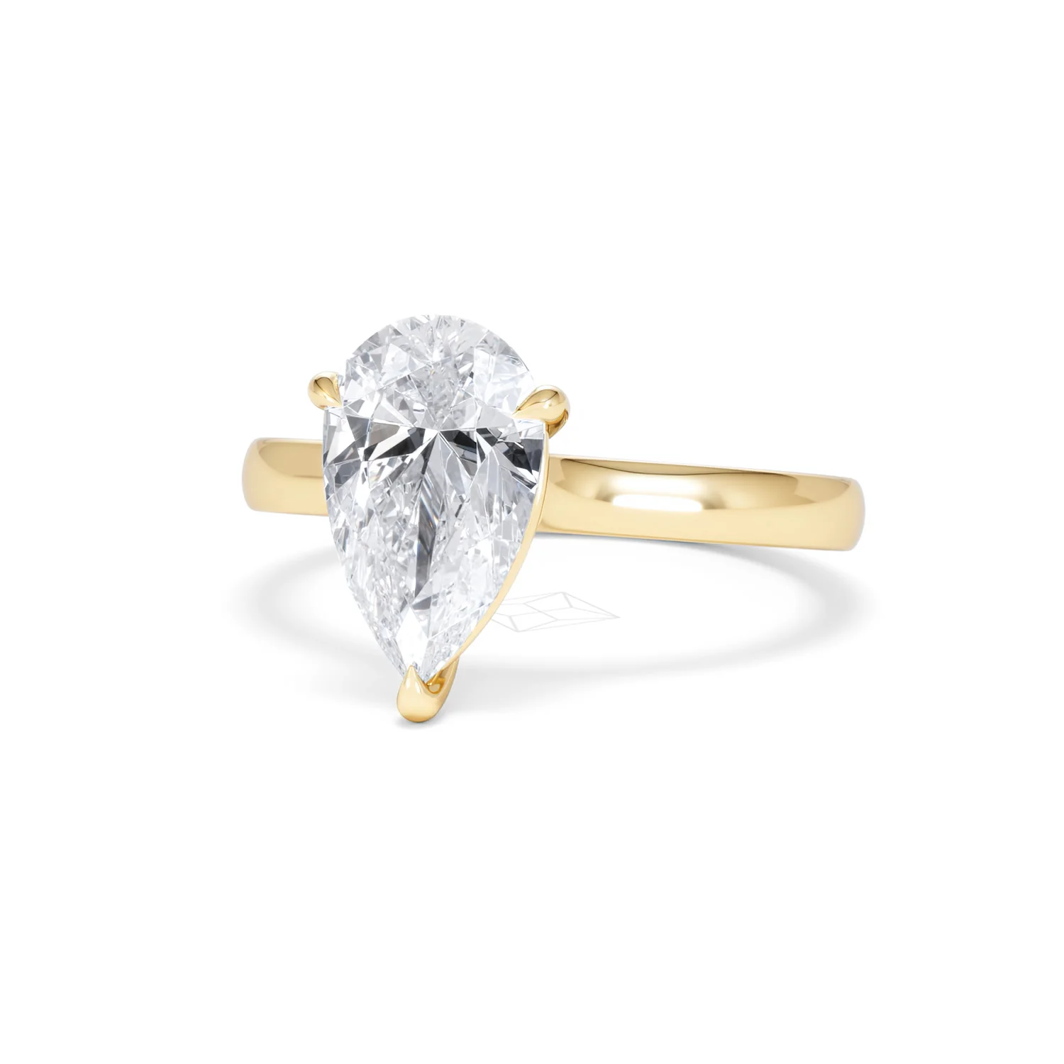 Amora Pear 2.00ct Lab Diamond Engagement Ring F/VS Set in 18K Gold - Image 84