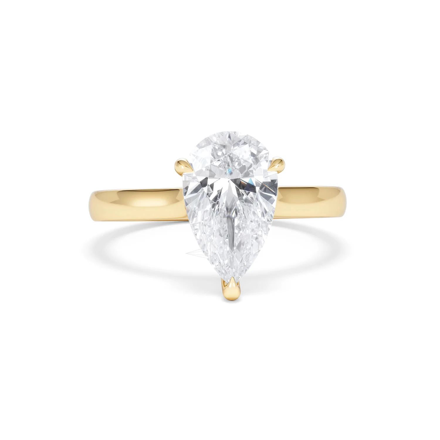 Amora Pear 2.00ct Lab Diamond Engagement Ring F/VS Set in 18K Gold - Image 9