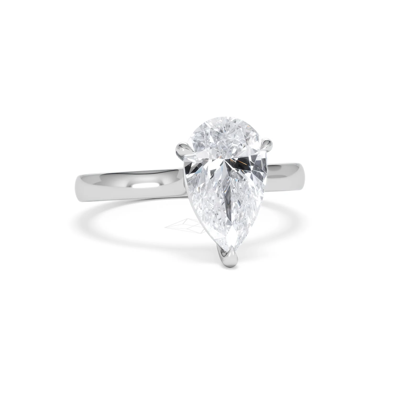 Amora Pear 2.00ct Lab Diamond Engagement Ring F/VS Set in 18K White Gold - Image 11