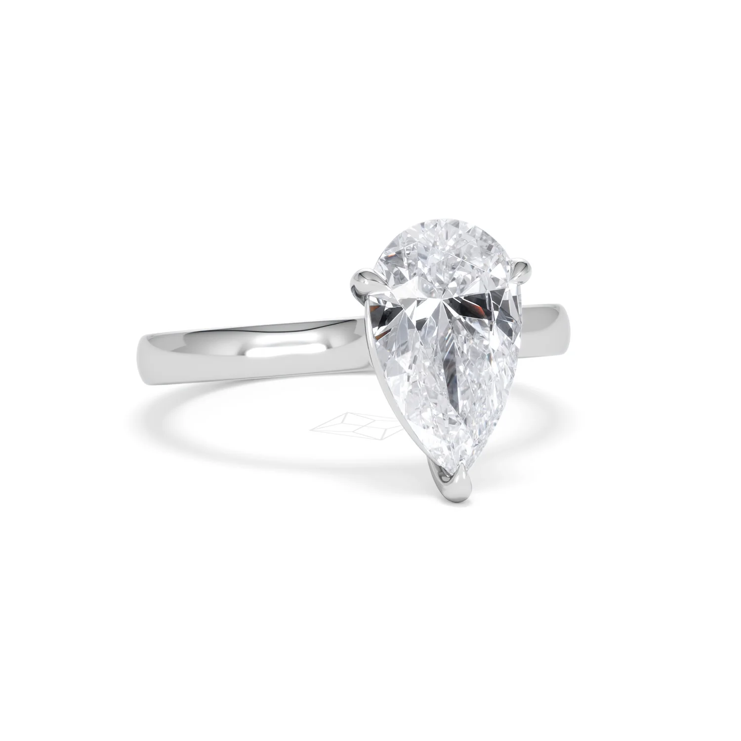 Amora Pear 2.00ct Lab Diamond Engagement Ring F/VS Set in 18K White Gold - Image 12
