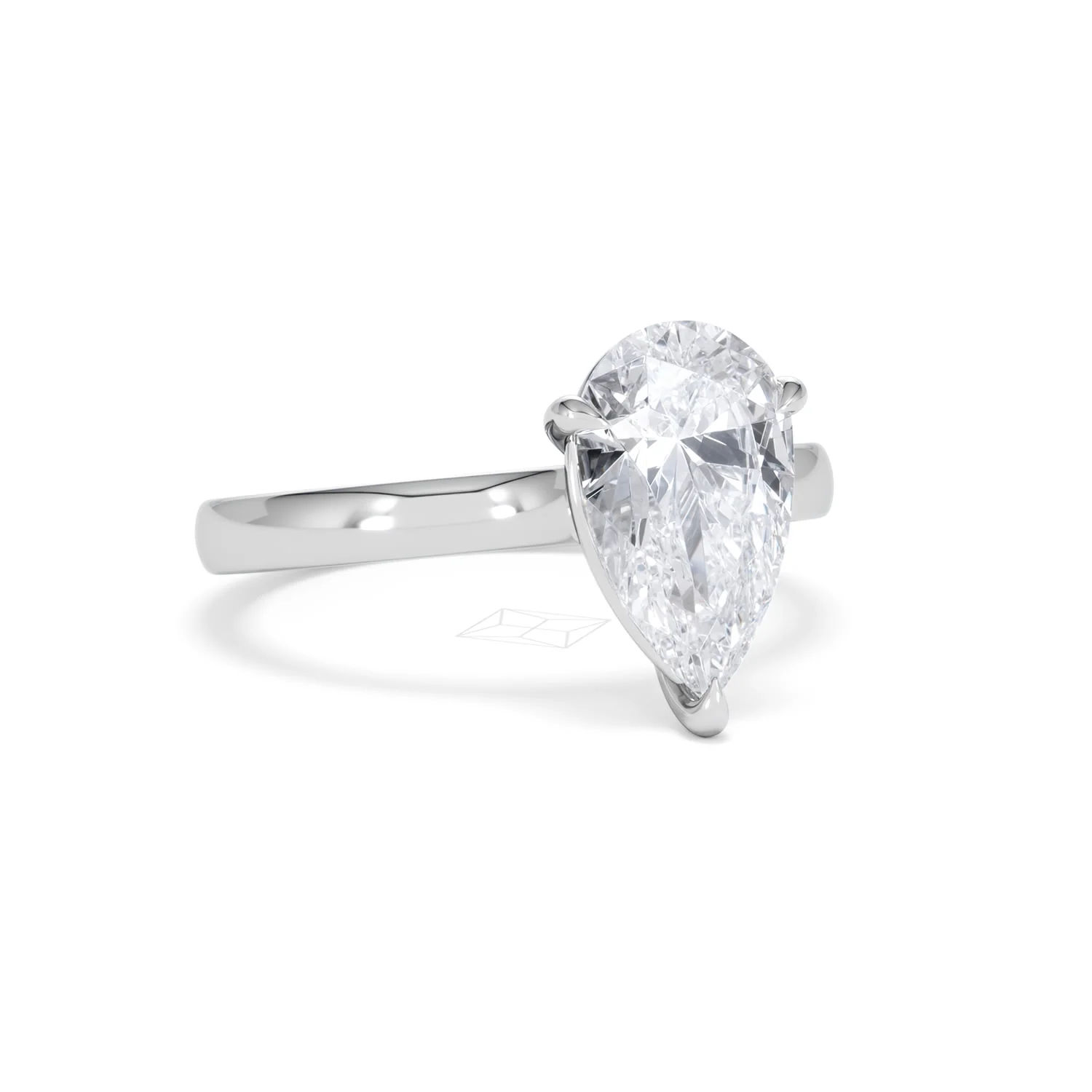 Amora Pear 2.00ct Lab Diamond Engagement Ring F/VS Set in 18K White Gold - Image 13
