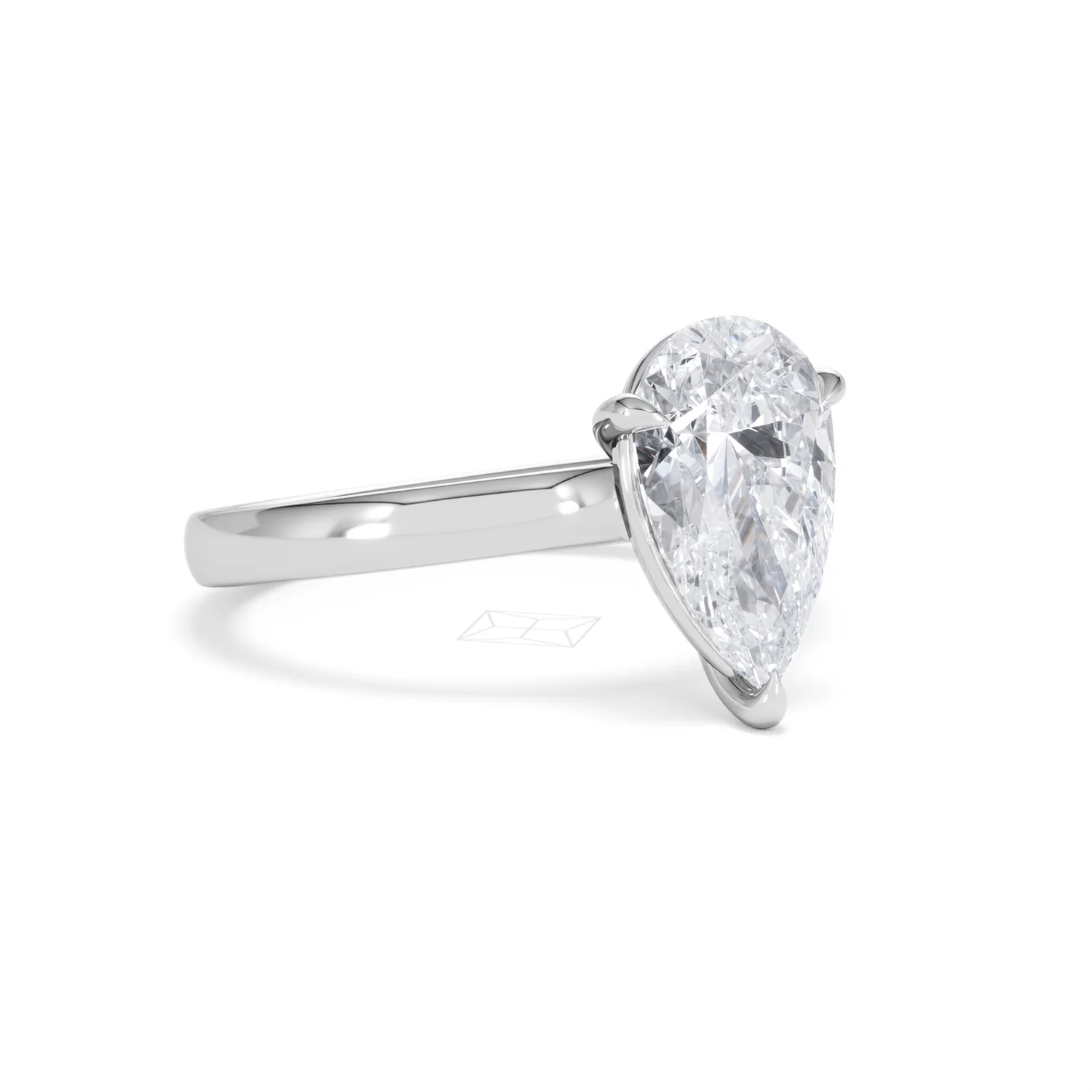 Amora Pear 2.00ct Lab Diamond Engagement Ring F/VS Set in 18K White Gold - Image 15