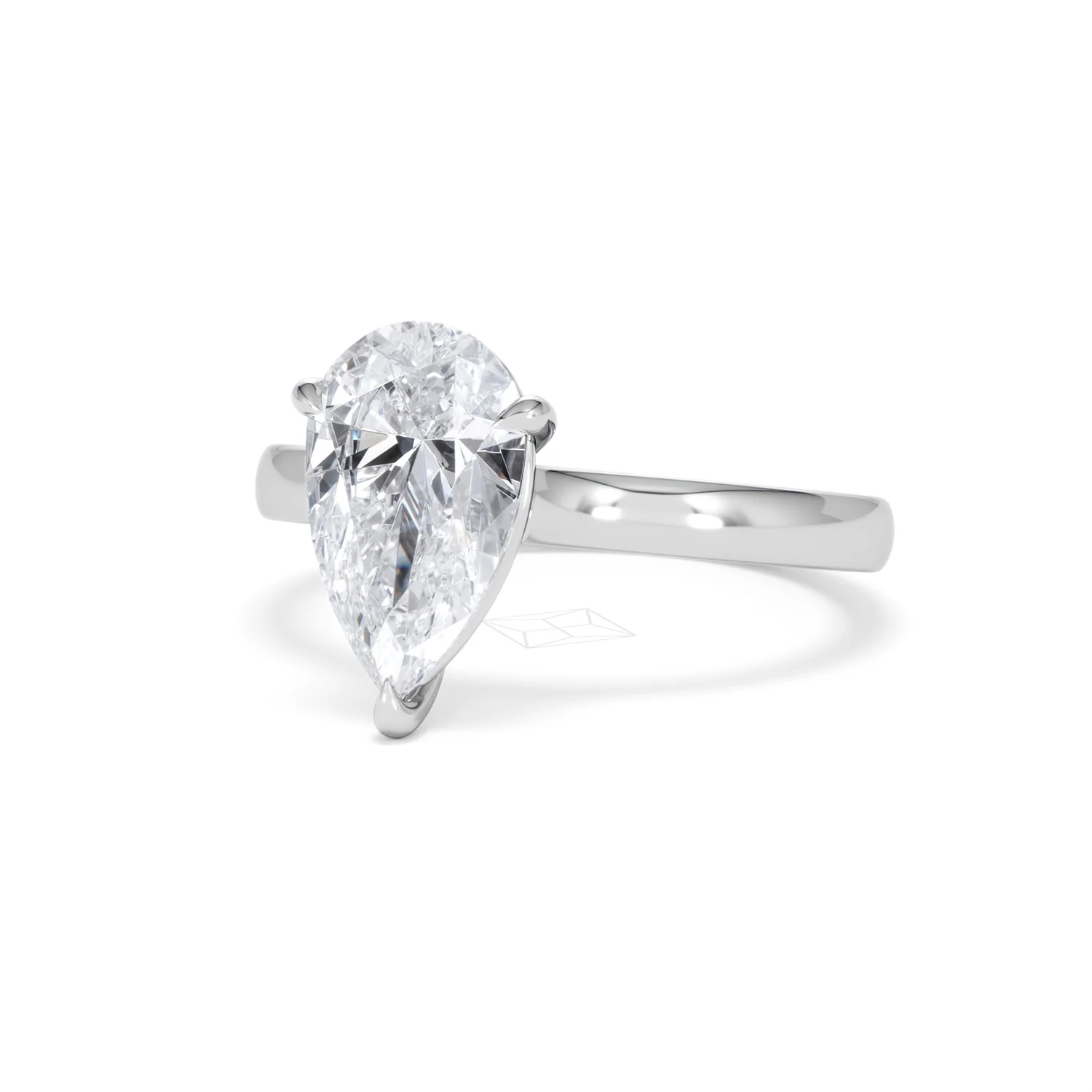 Amora Pear 2.00ct Lab Diamond Engagement Ring F/VS Set in 18K White Gold - Image 83