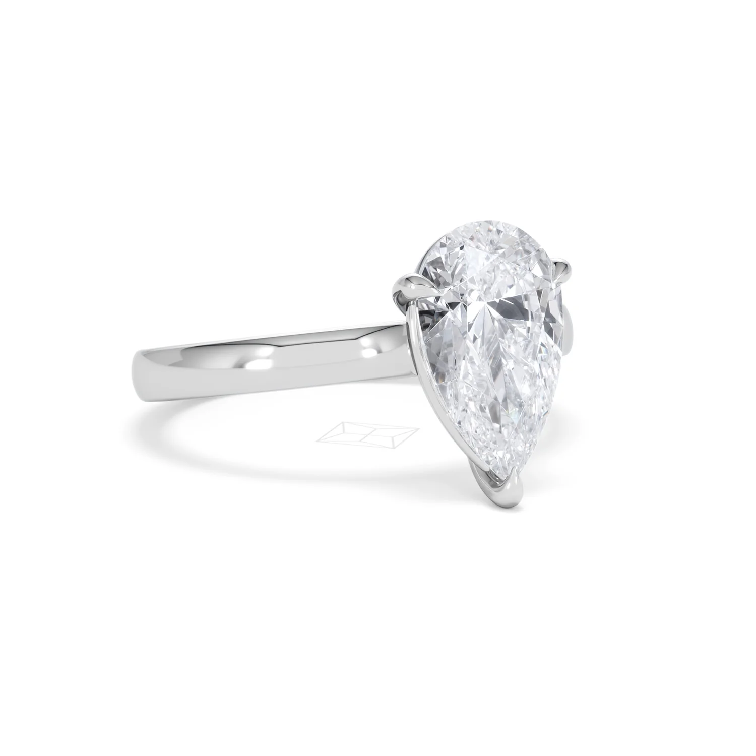 Amora Pear 2.00ct Lab Diamond Engagement Ring F/VS Set in Platinum - Image 14