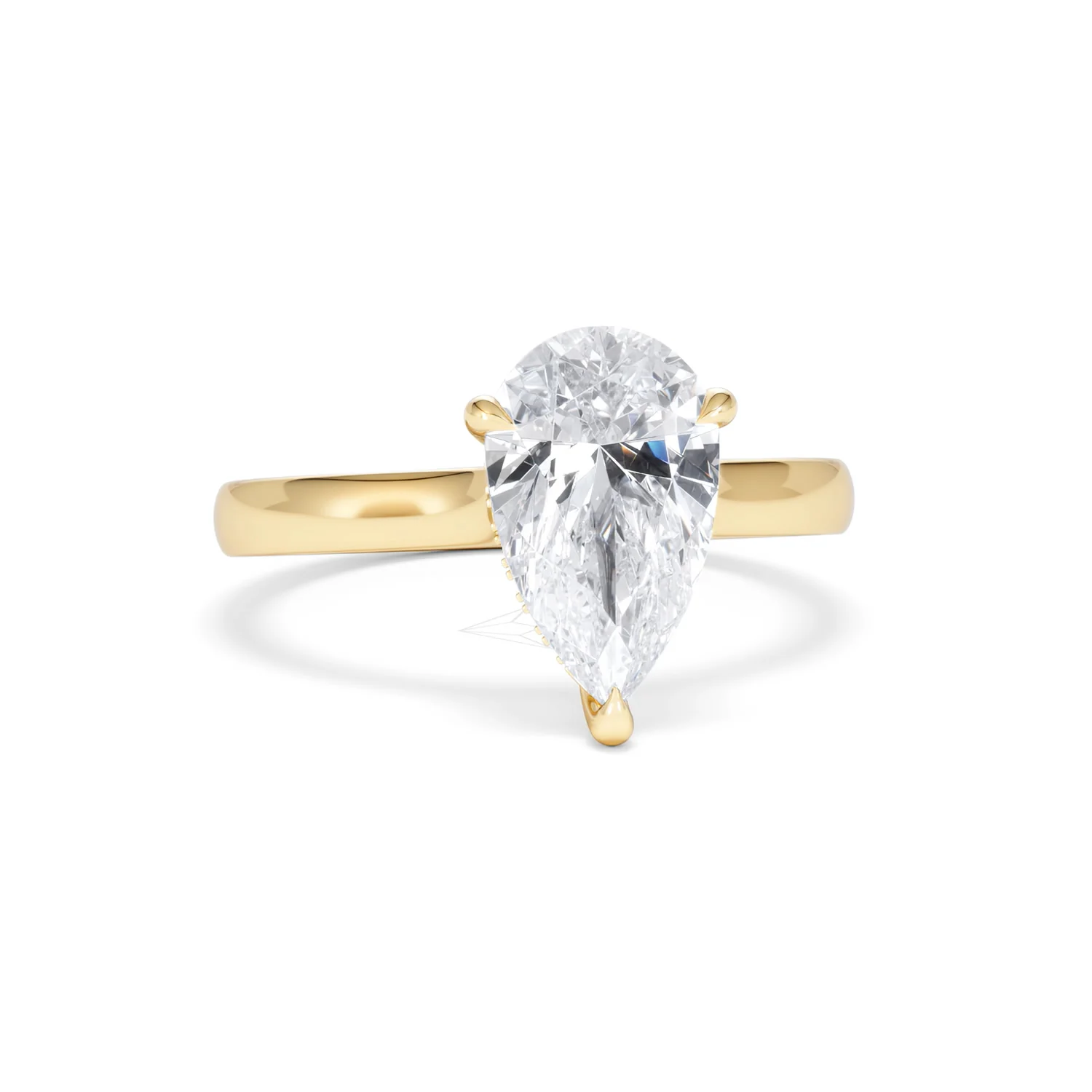 Amora Pear 2.09ct Hidden Halo Lab Diamond Engagement Ring F/VS Set in 18K Gold - Image 10