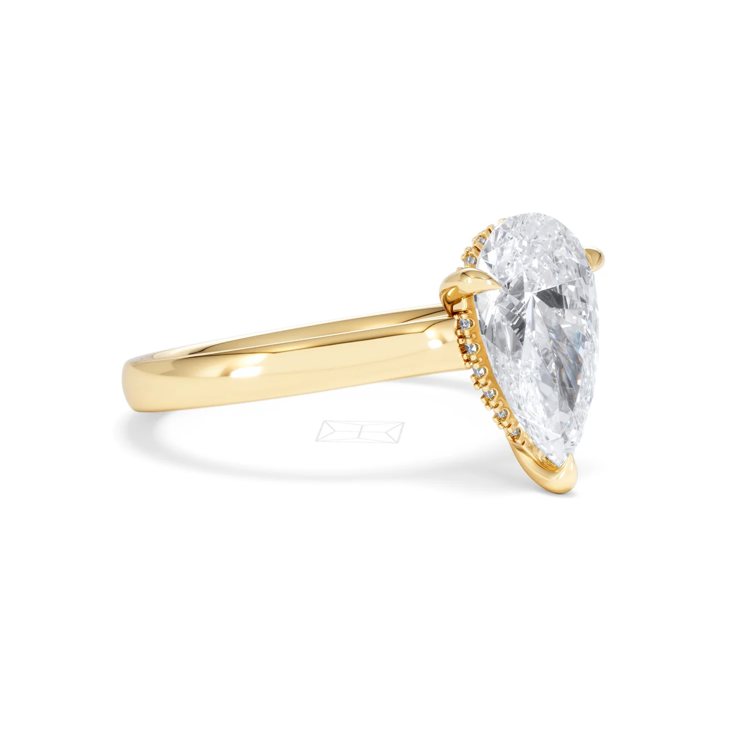 Amora Pear 2.09ct Hidden Halo Lab Diamond Engagement Ring F/VS Set in 18K Gold - Image 17