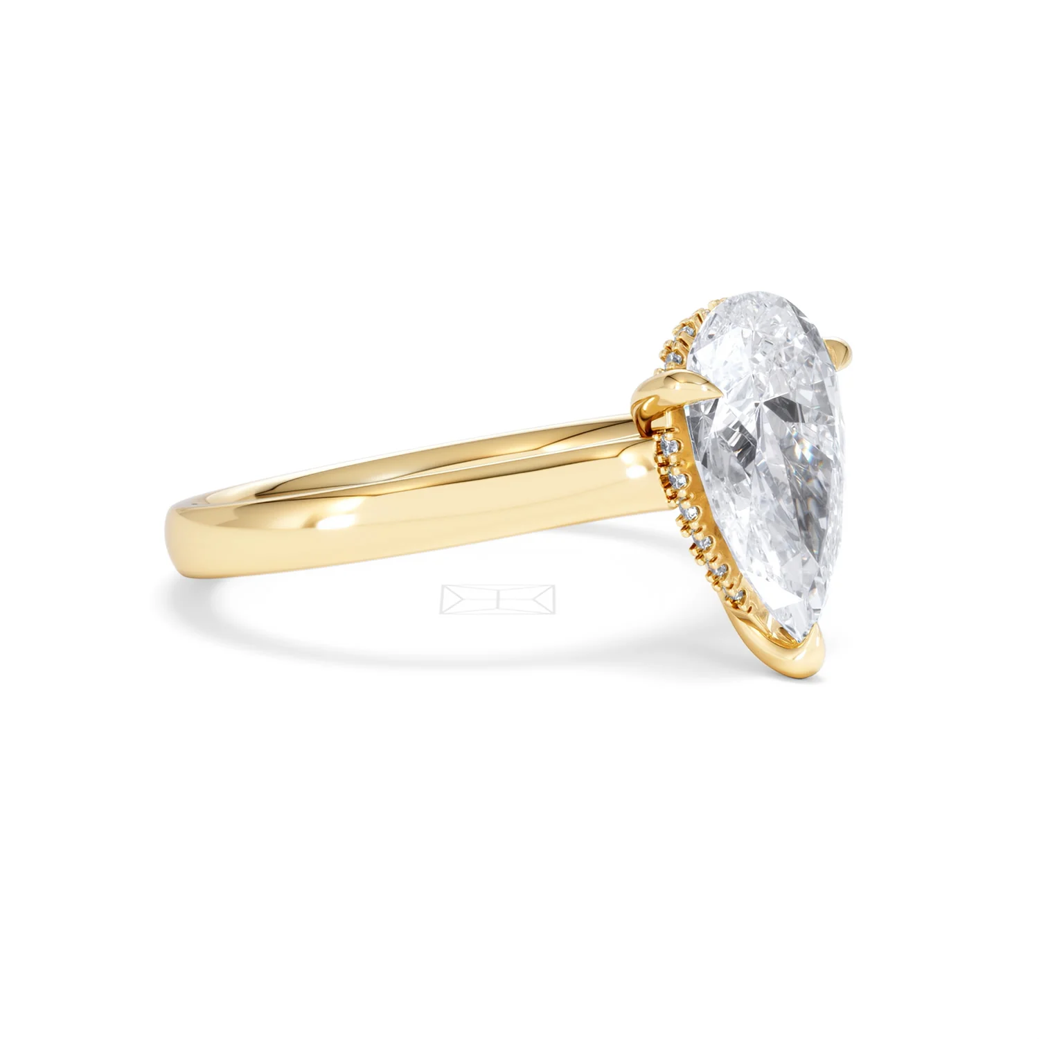 Amora Pear 2.09ct Hidden Halo Lab Diamond Engagement Ring F/VS Set in 18K Gold - Image 18
