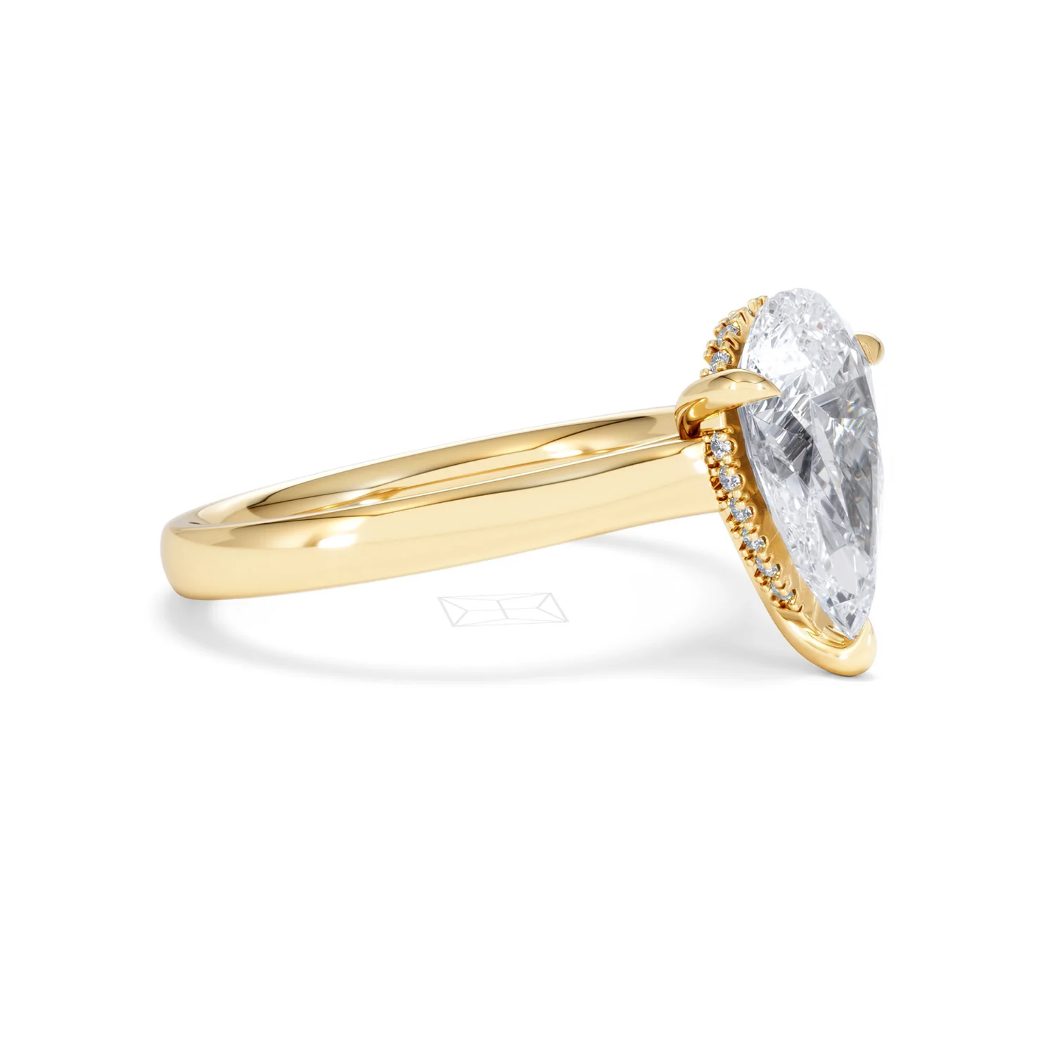 Amora Pear 2.09ct Hidden Halo Lab Diamond Engagement Ring F/VS Set in 18K Gold - Image 20