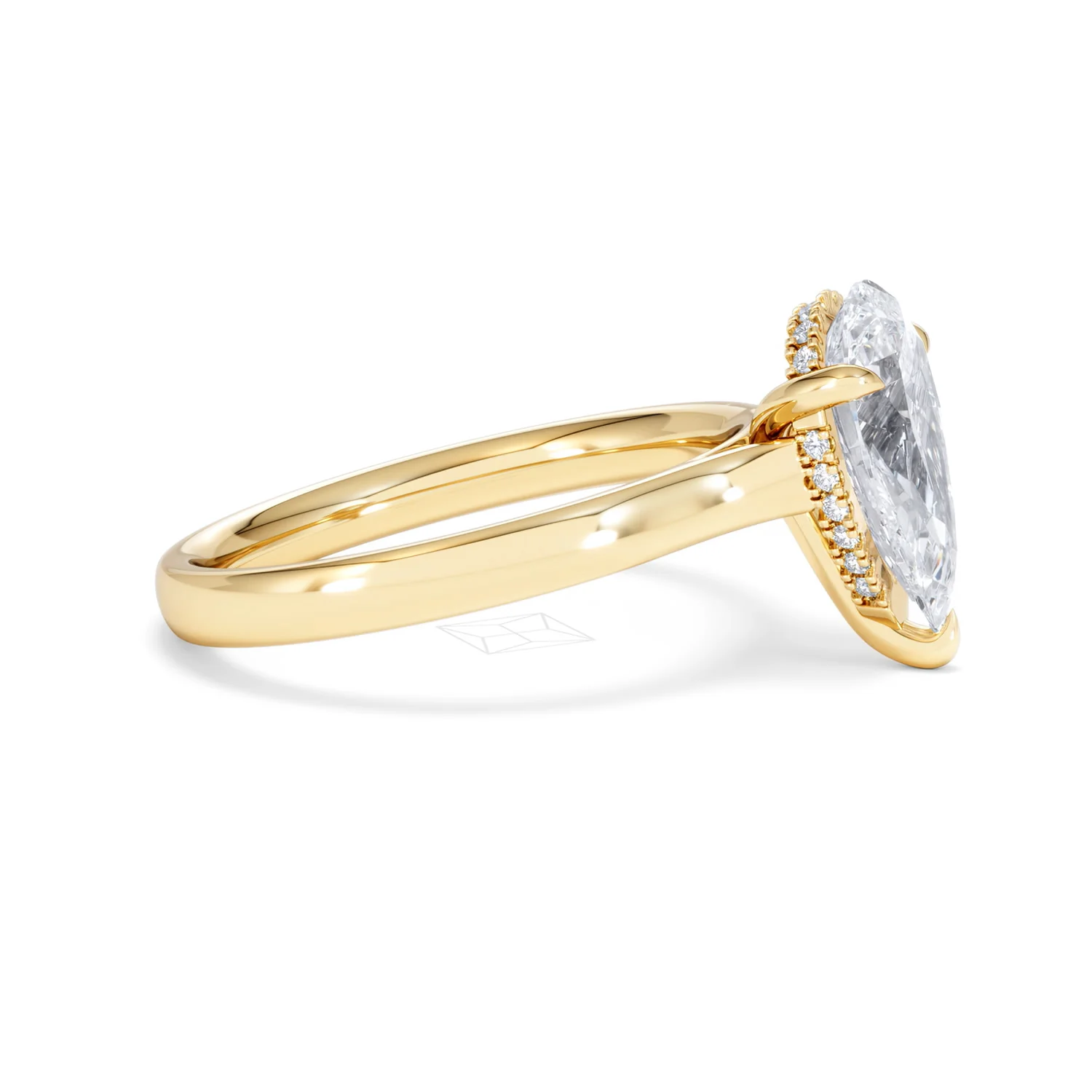 Amora Pear 2.09ct Hidden Halo Lab Diamond Engagement Ring F/VS Set in 18K Gold - Image 24
