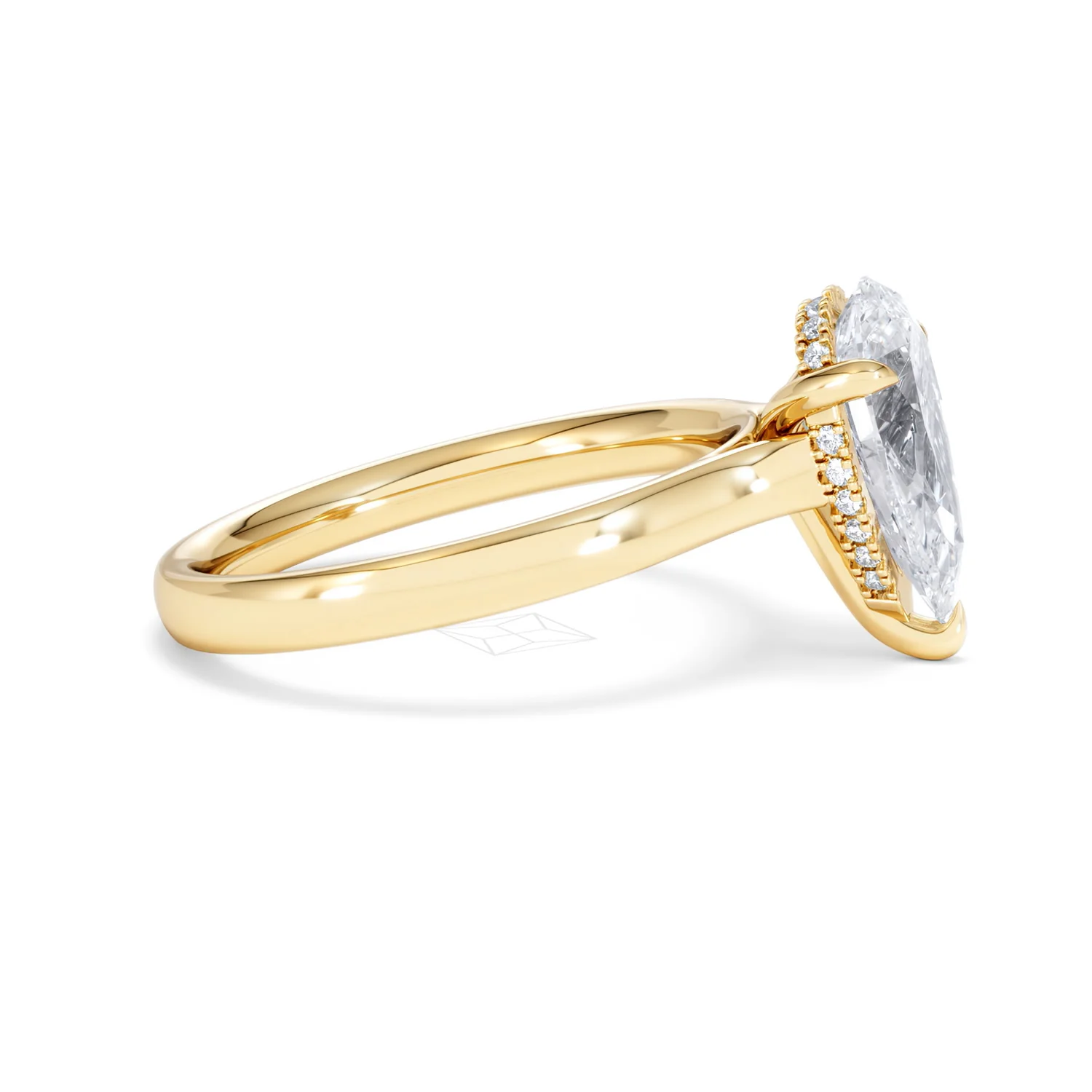 Amora Pear 2.09ct Hidden Halo Lab Diamond Engagement Ring F/VS Set in 18K Gold - Image 25