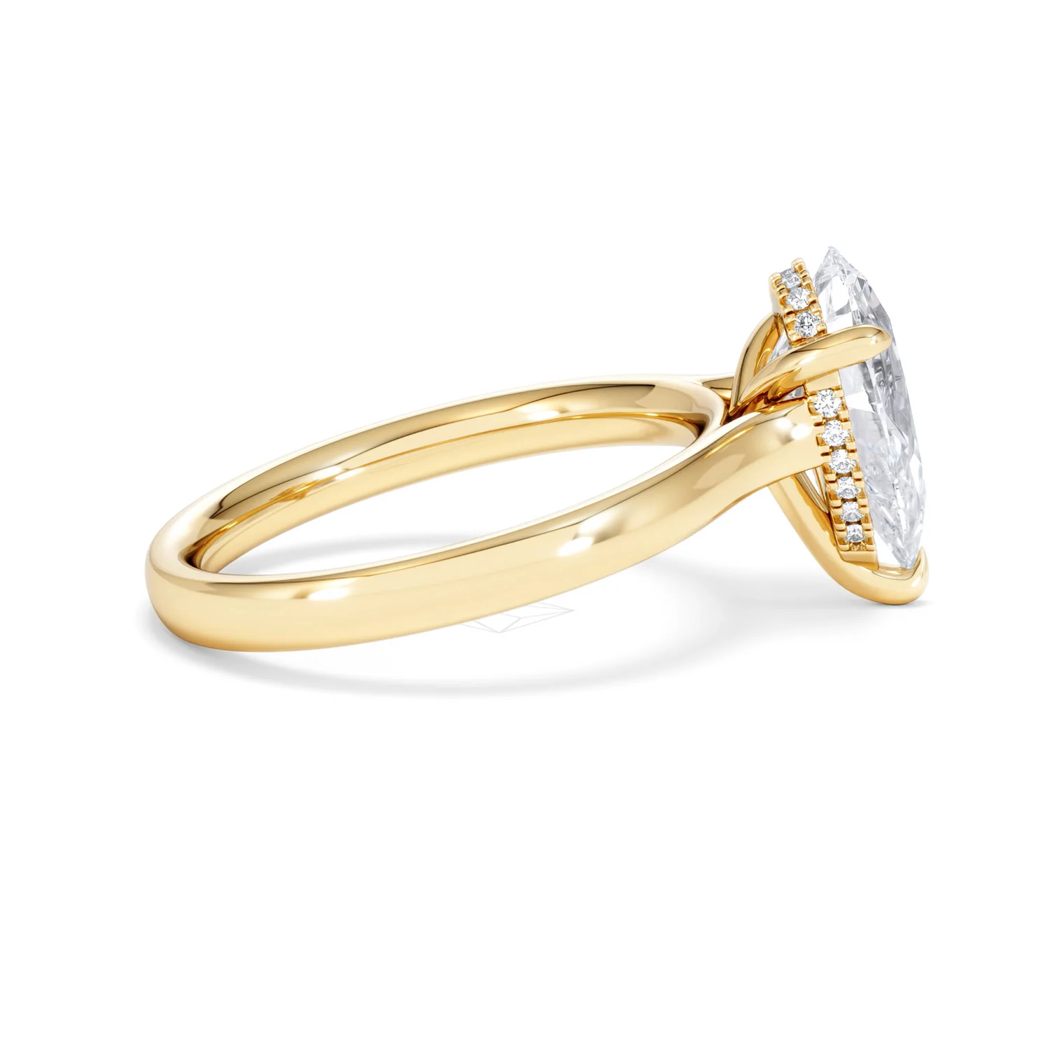 Amora Pear 2.09ct Hidden Halo Lab Diamond Engagement Ring F/VS Set in 18K Gold - Image 29