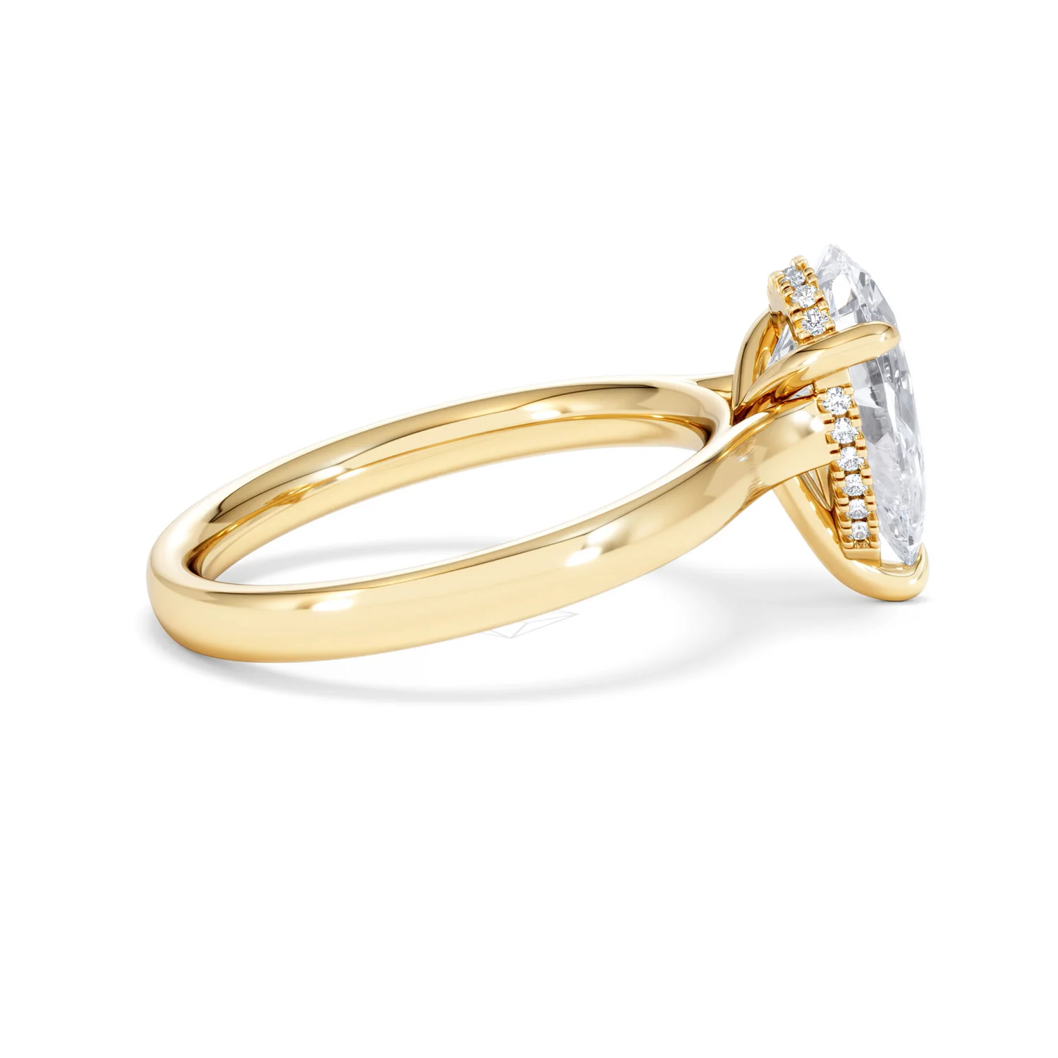 Amora Pear 2.09ct Hidden Halo Lab Diamond Engagement Ring F/VS Set in 18K Gold - Image 30