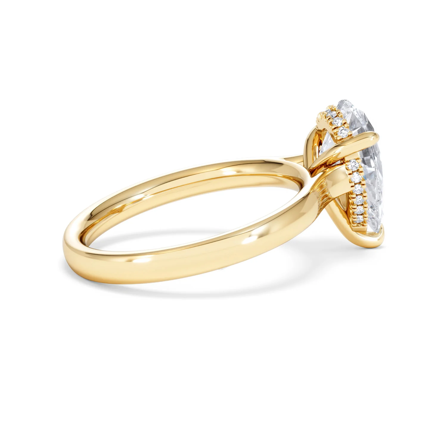 Amora Pear 2.09ct Hidden Halo Lab Diamond Engagement Ring F/VS Set in 18K Gold - Image 32