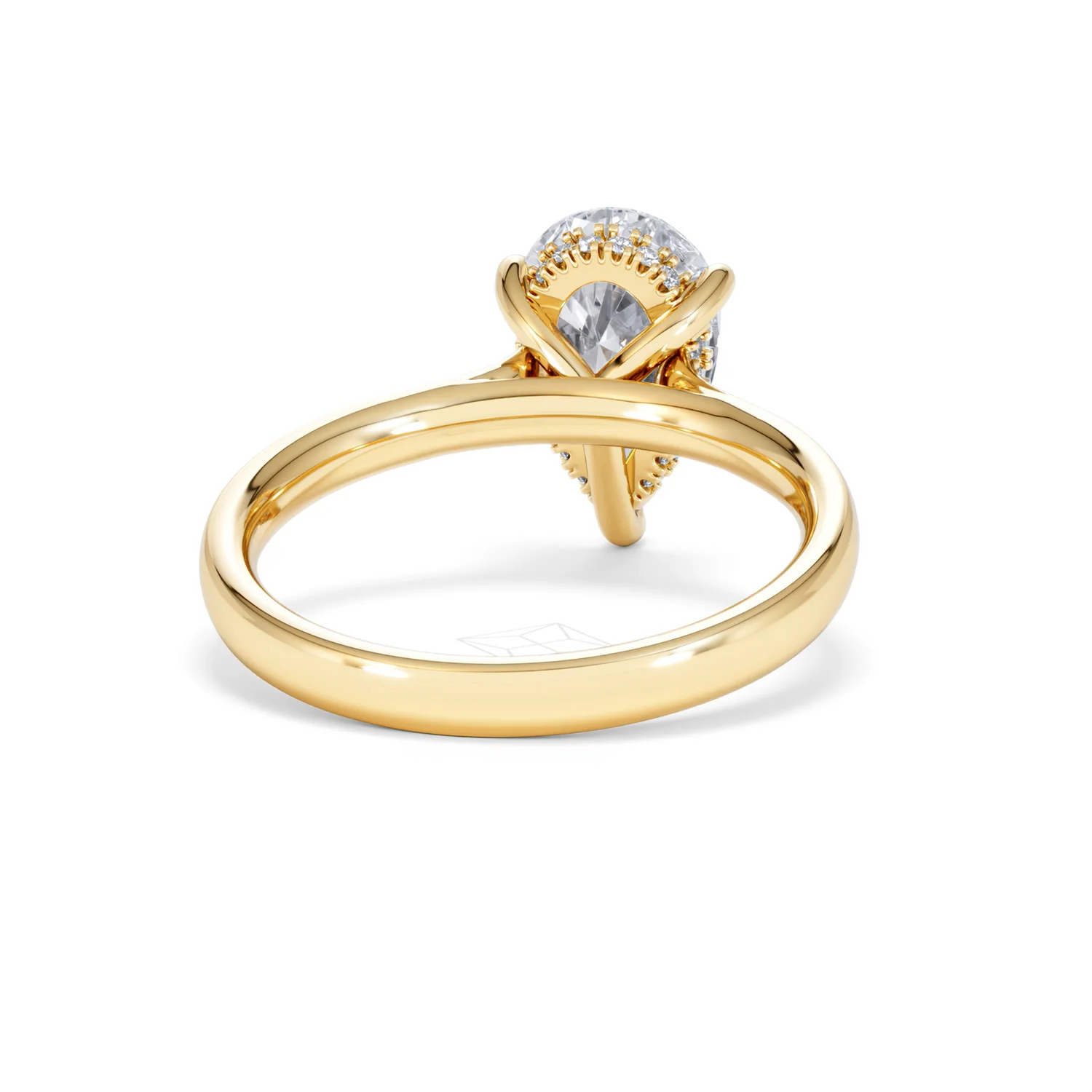 Amora Pear 2.09ct Hidden Halo Lab Diamond Engagement Ring F/VS Set in 18K Gold - Image 45