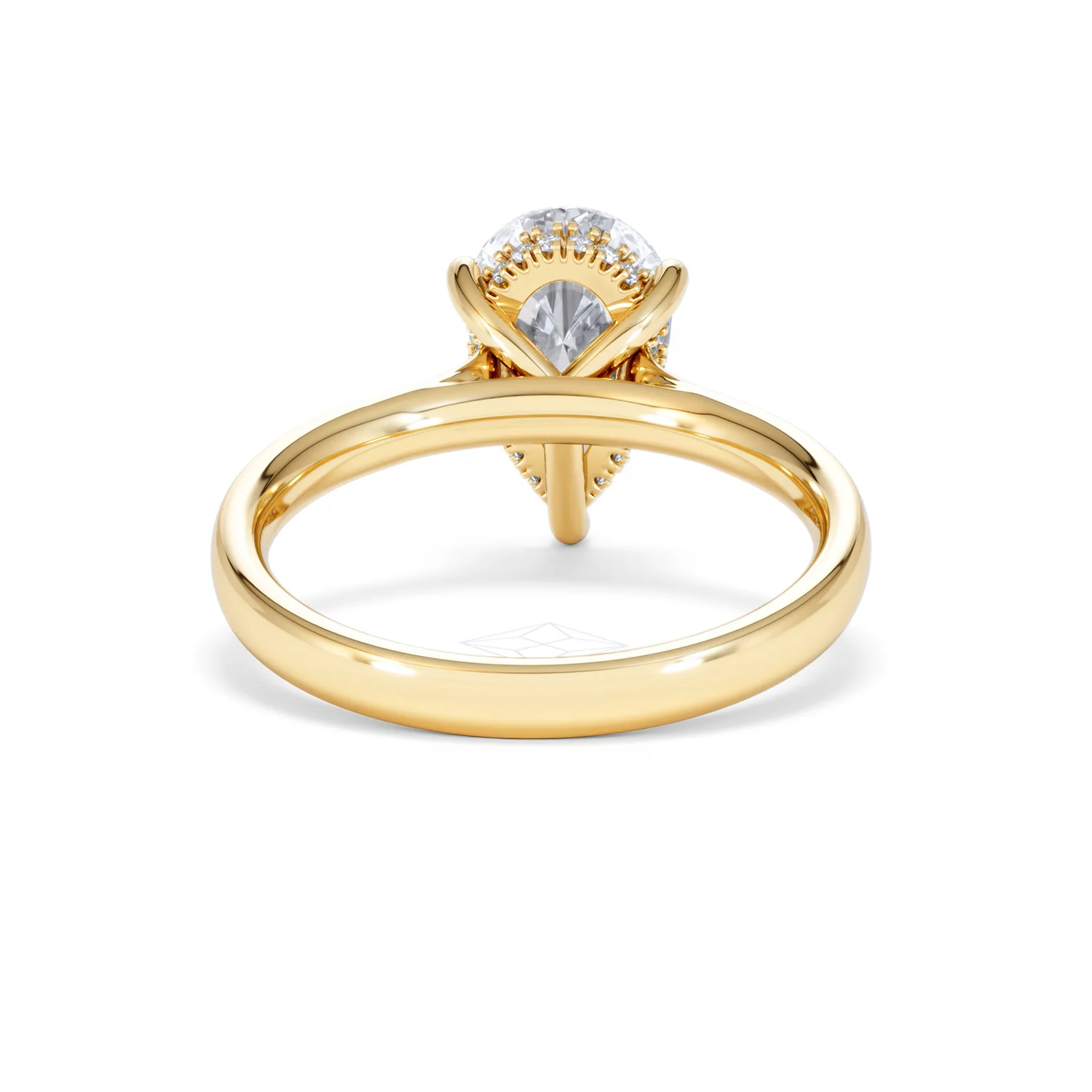 Amora Pear 2.09ct Hidden Halo Lab Diamond Engagement Ring F/VS Set in 18K Gold - Image 47