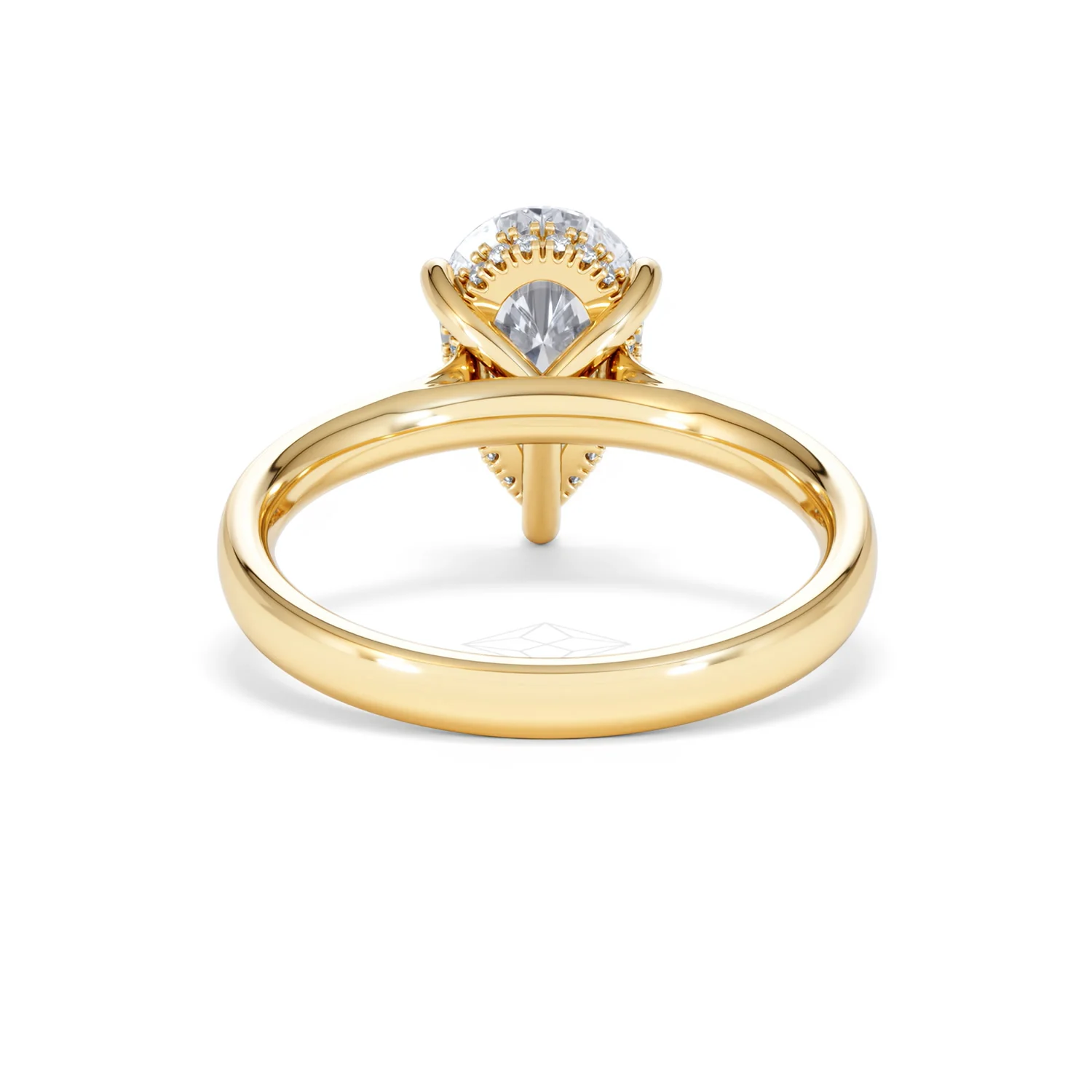 Amora Pear 2.09ct Hidden Halo Lab Diamond Engagement Ring F/VS Set in 18K Gold - Image 48