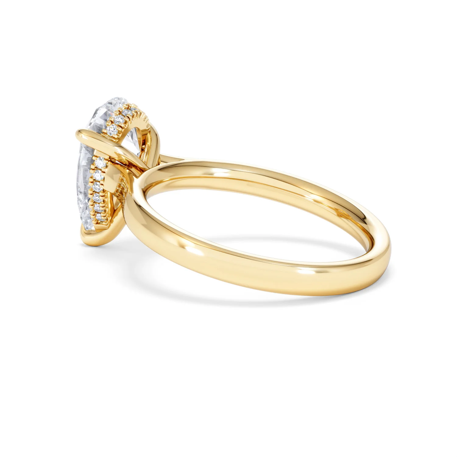 Amora Pear 2.09ct Hidden Halo Lab Diamond Engagement Ring F/VS Set in 18K Gold - Image 61