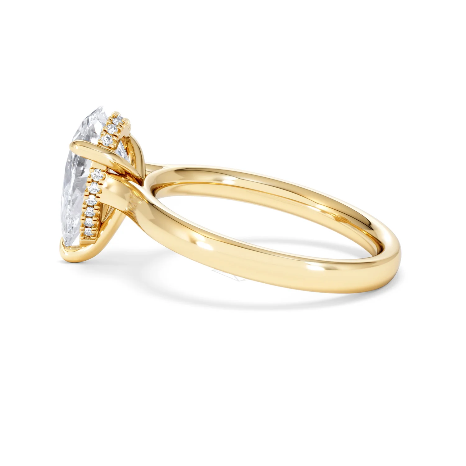 Amora Pear 2.09ct Hidden Halo Lab Diamond Engagement Ring F/VS Set in 18K Gold - Image 65