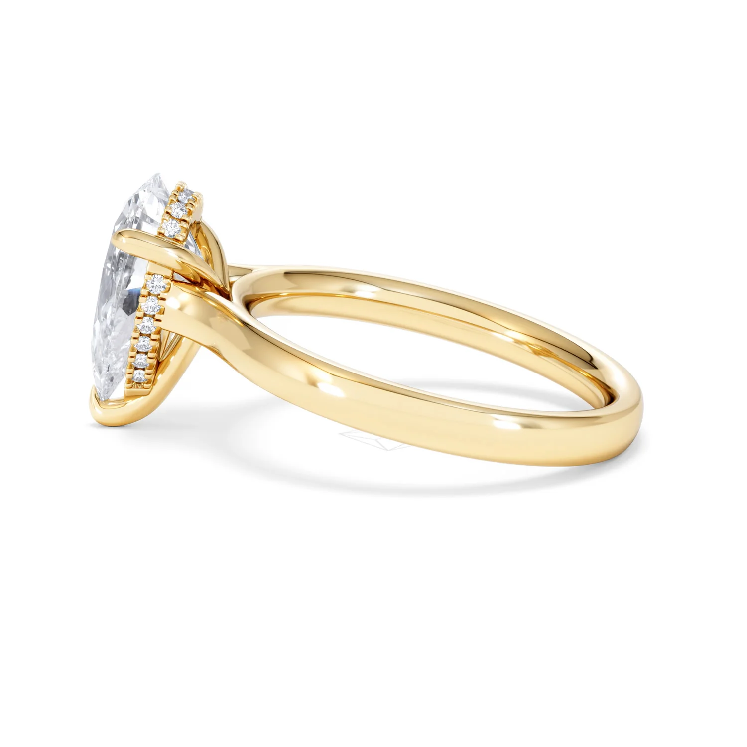 Amora Pear 2.09ct Hidden Halo Lab Diamond Engagement Ring F/VS Set in 18K Gold - Image 66