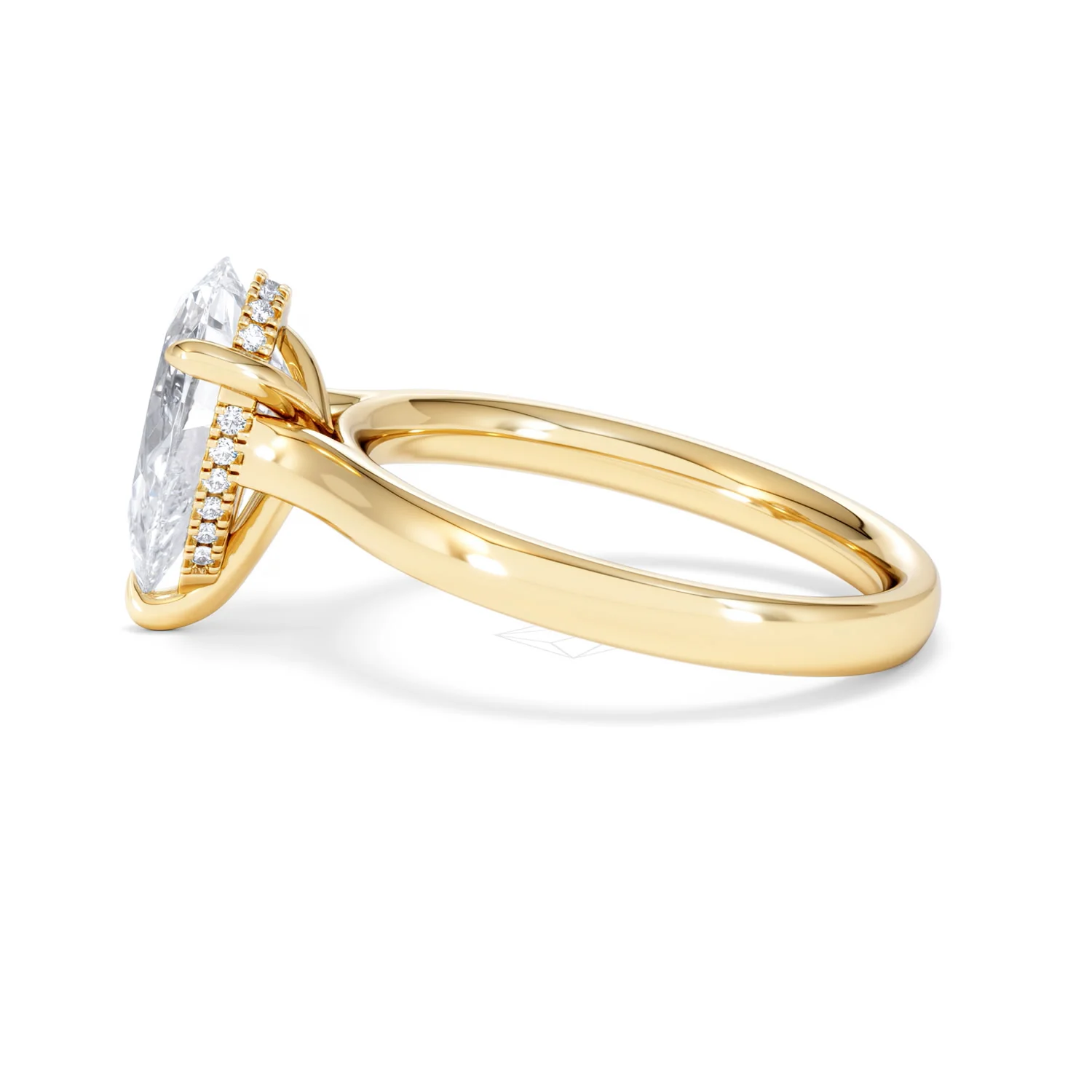 Amora Pear 2.09ct Hidden Halo Lab Diamond Engagement Ring F/VS Set in 18K Gold - Image 67