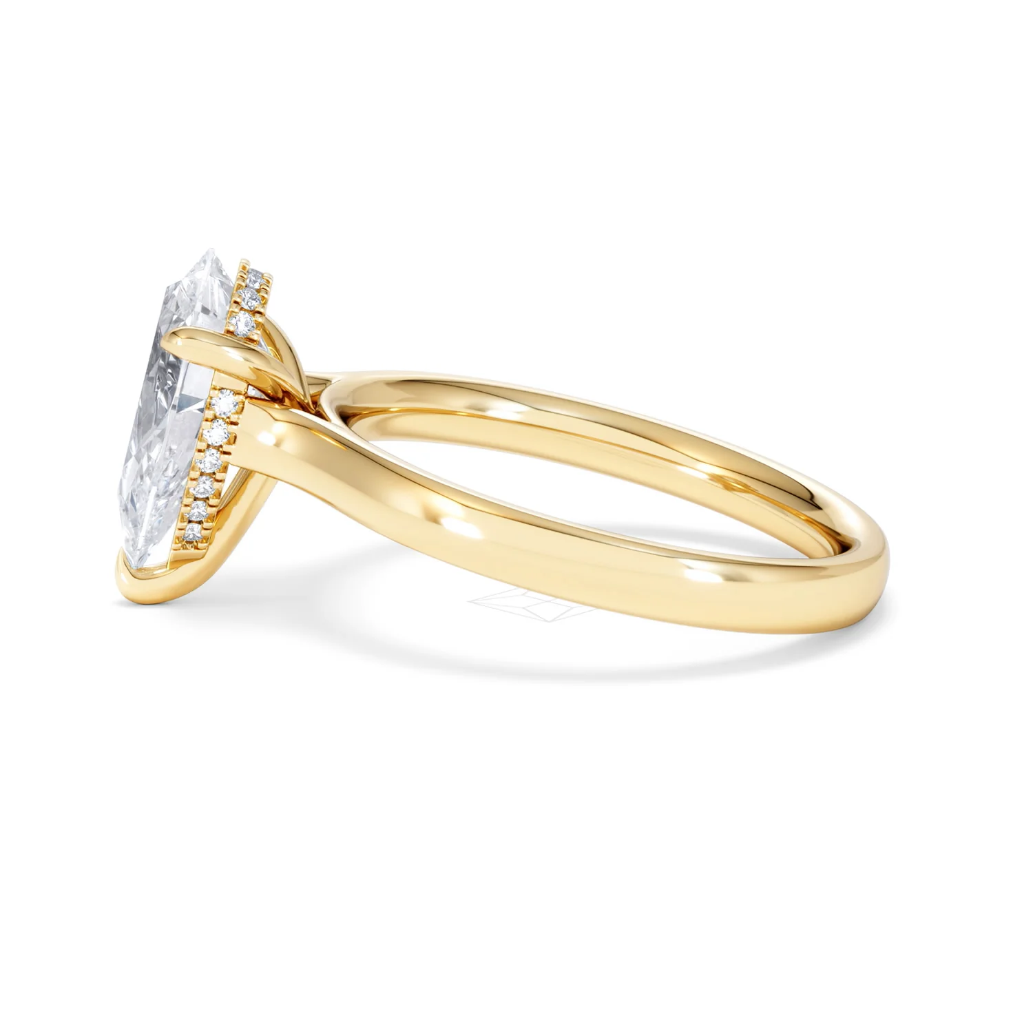 Amora Pear 2.09ct Hidden Halo Lab Diamond Engagement Ring F/VS Set in 18K Gold - Image 68