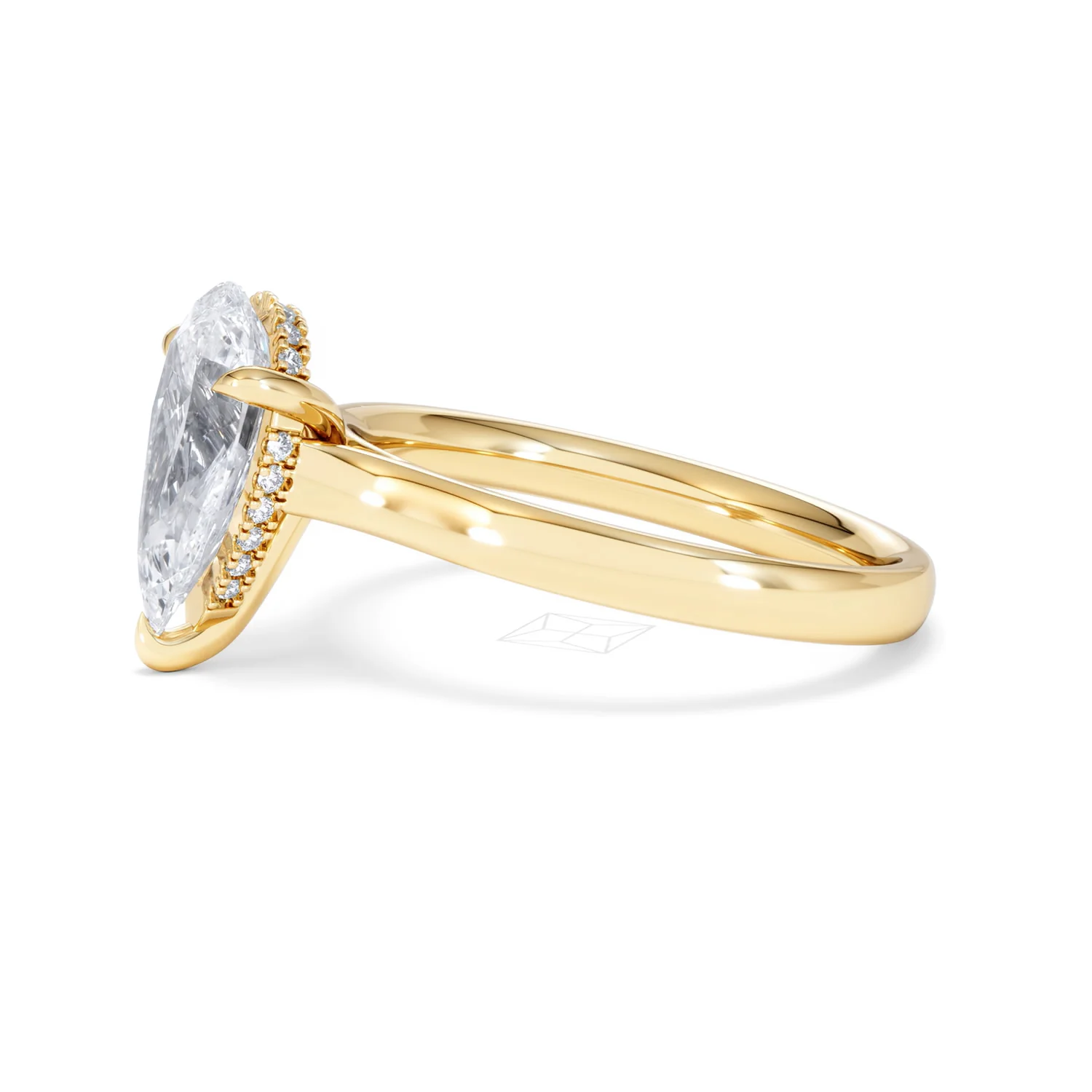 Amora Pear 2.09ct Hidden Halo Lab Diamond Engagement Ring F/VS Set in 18K Gold - Image 72