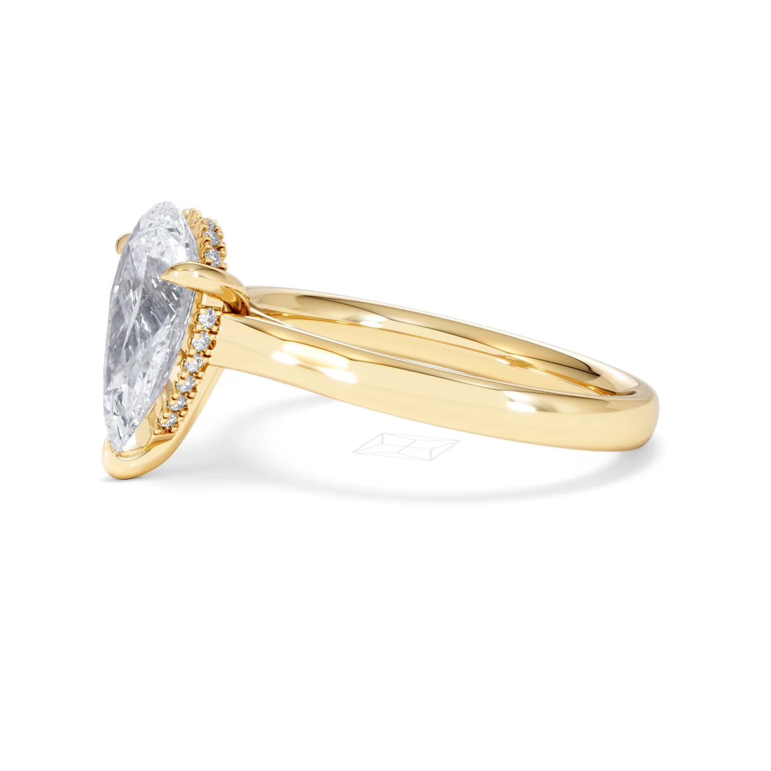 Amora Pear 2.09ct Hidden Halo Lab Diamond Engagement Ring F/VS Set in 18K Gold - Image 73