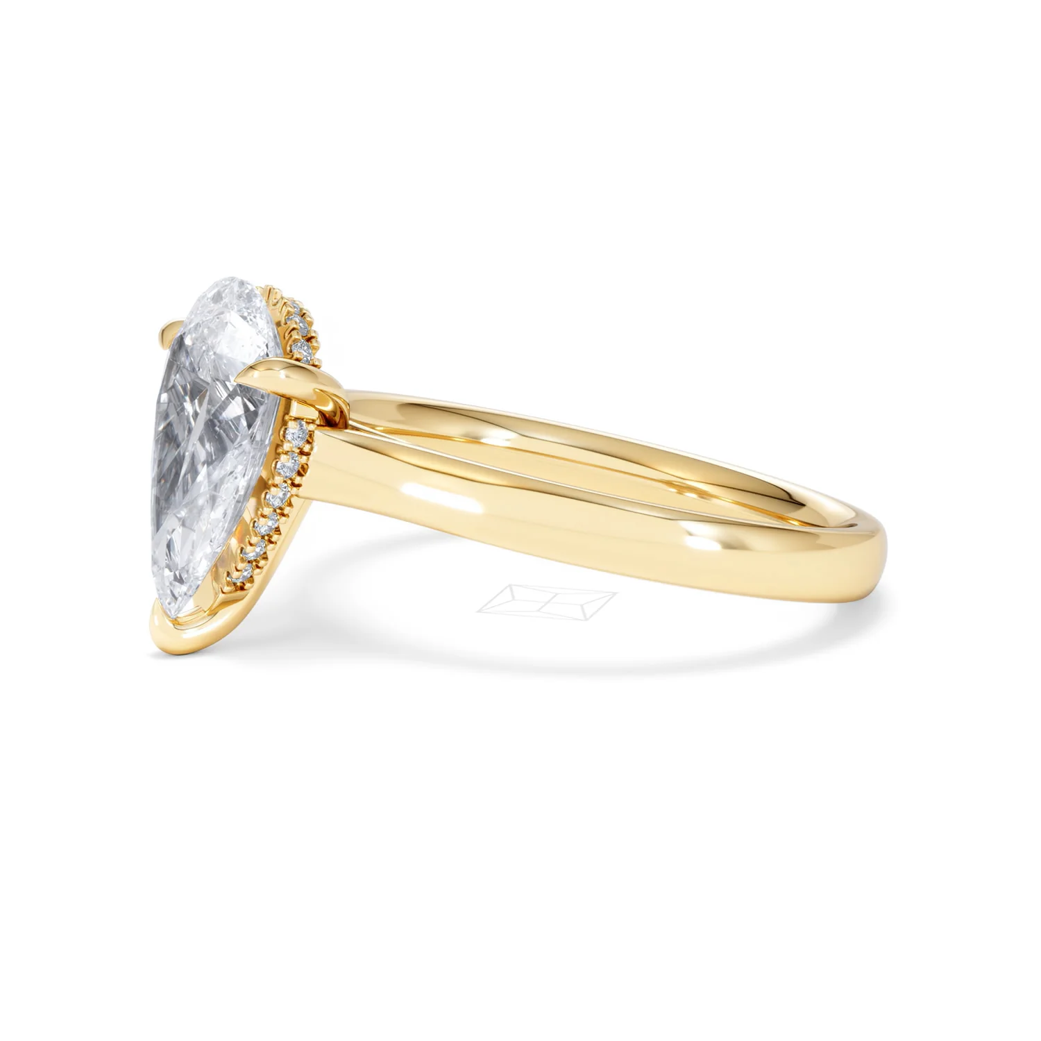 Amora Pear 2.09ct Hidden Halo Lab Diamond Engagement Ring F/VS Set in 18K Gold - Image 74