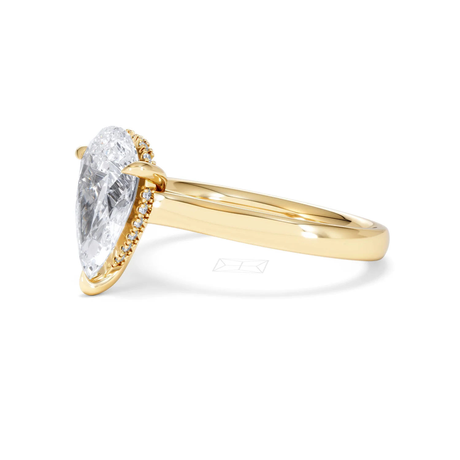 Amora Pear 2.09ct Hidden Halo Lab Diamond Engagement Ring F/VS Set in 18K Gold - Image 76