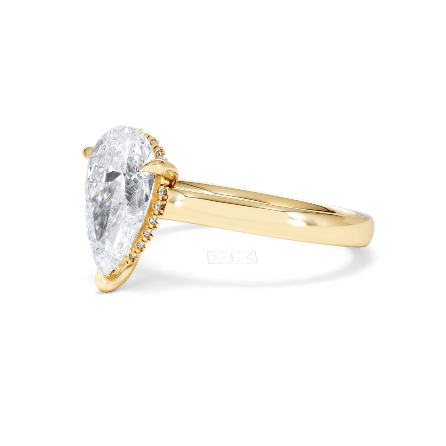 Amora Pear 2.09ct Hidden Halo Lab Diamond Engagement Ring F/VS Set in 18K Gold - Image 78