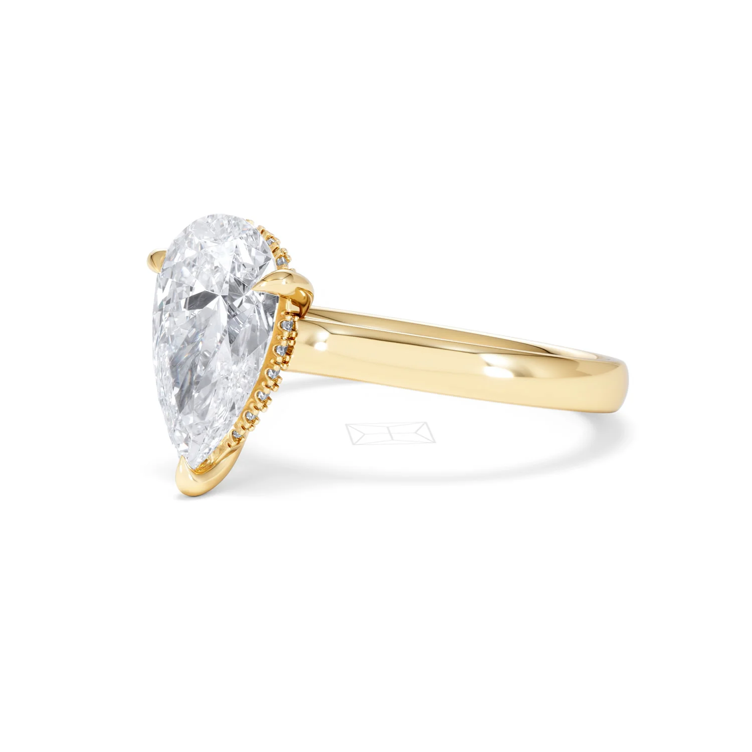 Amora Pear 2.09ct Hidden Halo Lab Diamond Engagement Ring F/VS Set in 18K Gold - Image 79