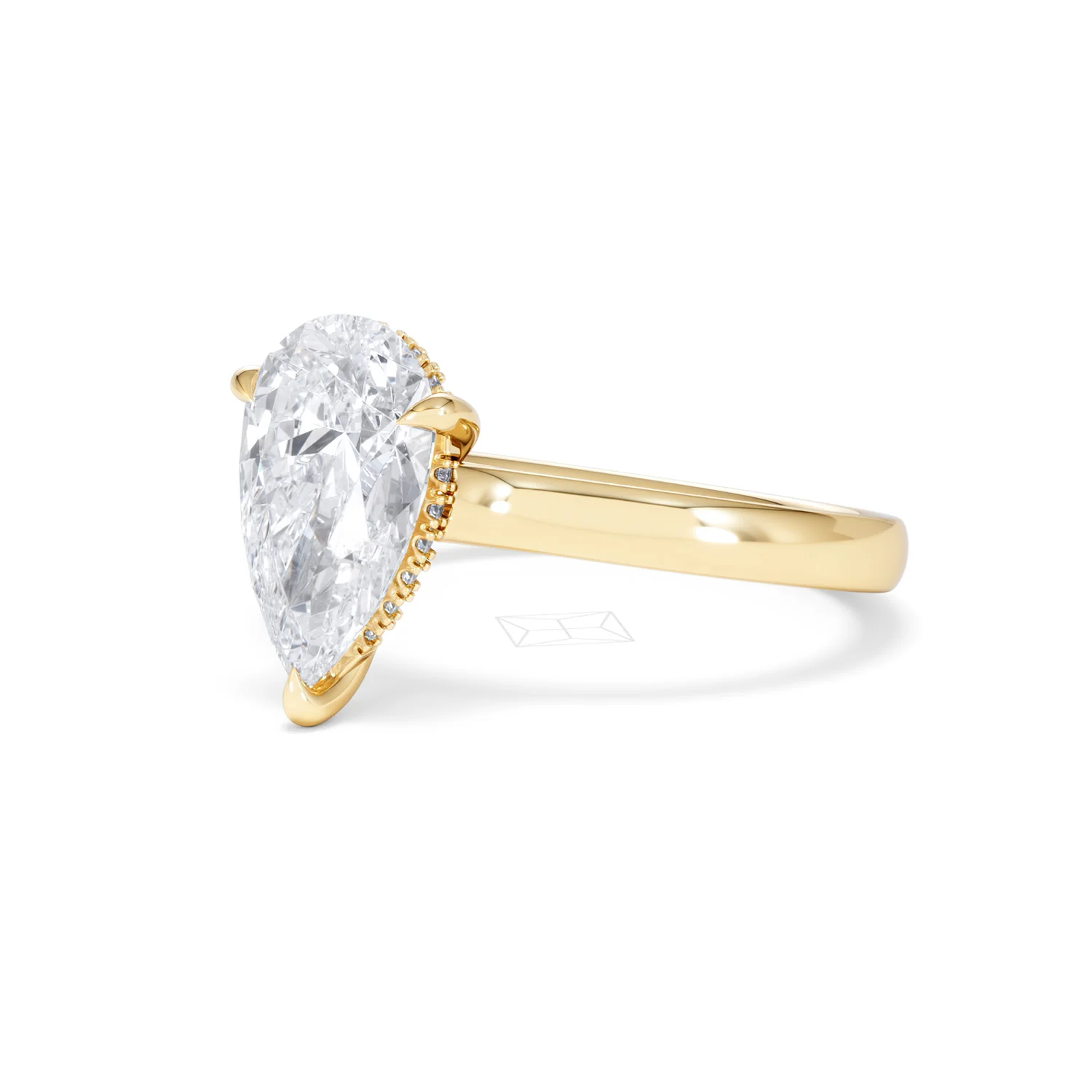 Amora Pear 2.09ct Hidden Halo Lab Diamond Engagement Ring F/VS Set in 18K Gold - Image 80
