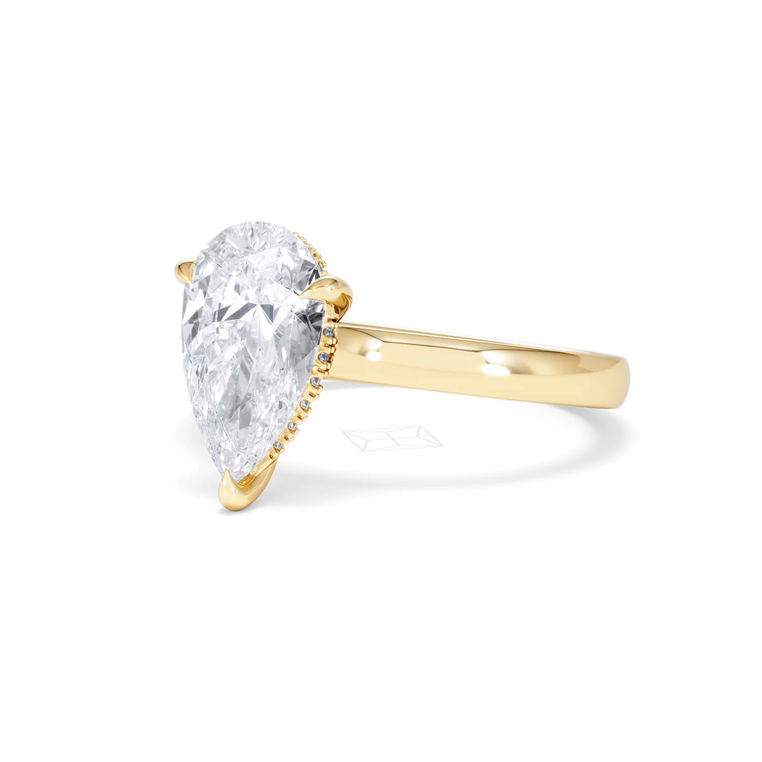 Amora Pear 2.09ct Hidden Halo Lab Diamond Engagement Ring F/VS Set in 18K Gold - Image 81