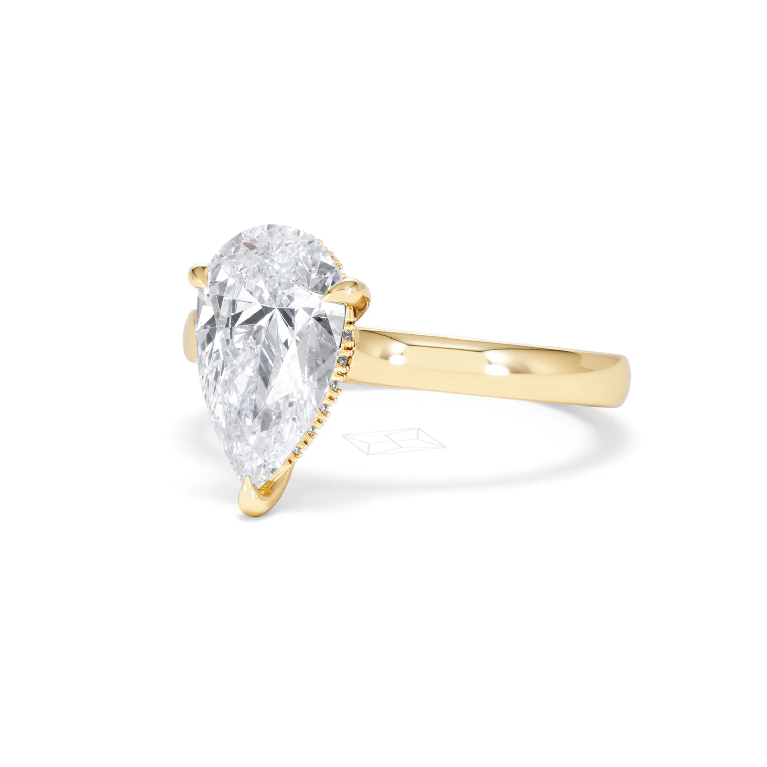 Amora Pear 2.09ct Hidden Halo Lab Diamond Engagement Ring F/VS Set in 18K Gold - Image 82