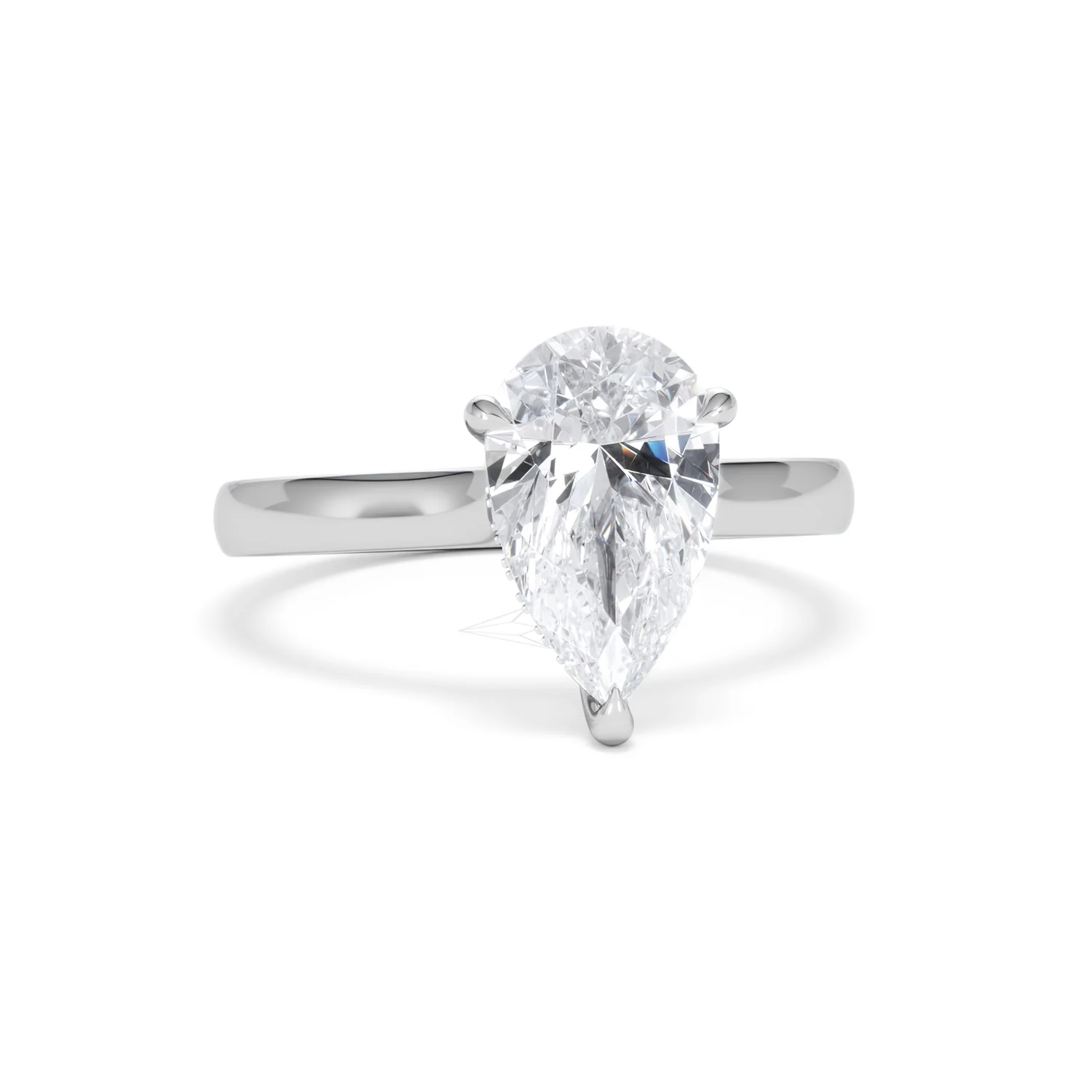 Amora Pear 2.09ct Hidden Halo Lab Diamond Engagement Ring F/VS Set in 18K White Gold - Image 10