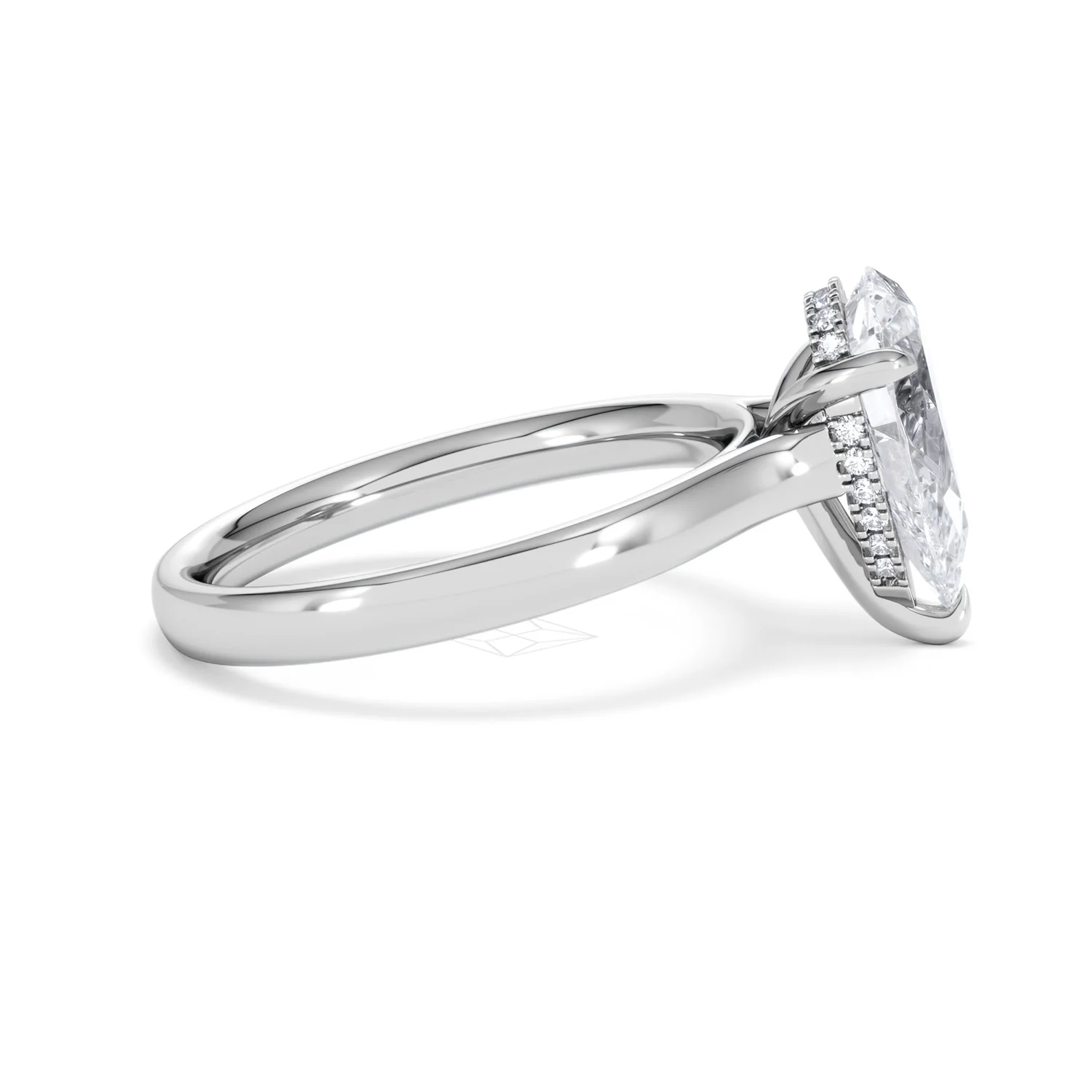 Amora Pear 2.09ct Hidden Halo Lab Diamond Engagement Ring F/VS Set in 18K White Gold - Image 27