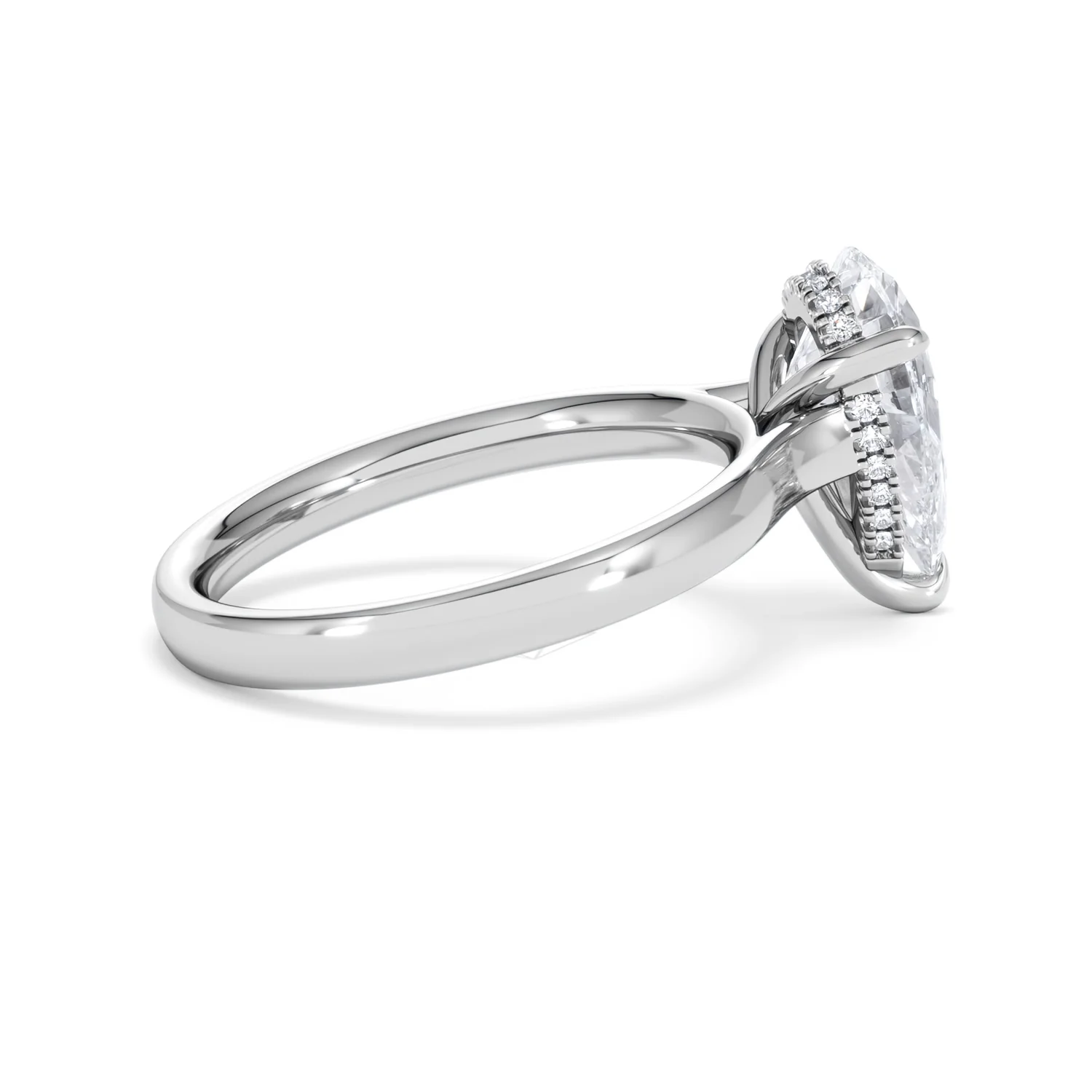 Amora Pear 2.09ct Hidden Halo Lab Diamond Engagement Ring F/VS Set in 18K White Gold - Image 31