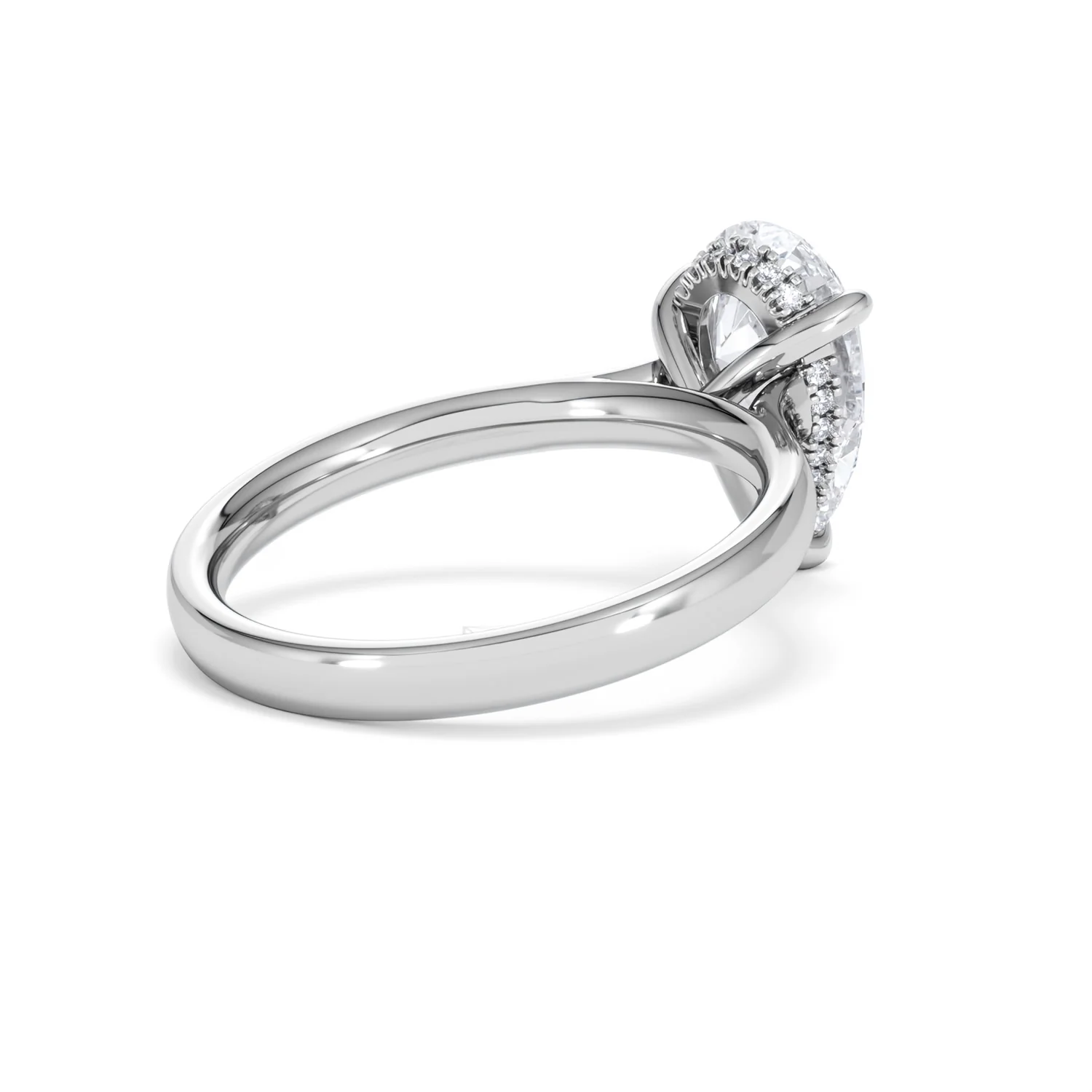 Amora Pear 2.09ct Hidden Halo Lab Diamond Engagement Ring F/VS Set in 18K White Gold - Image 38