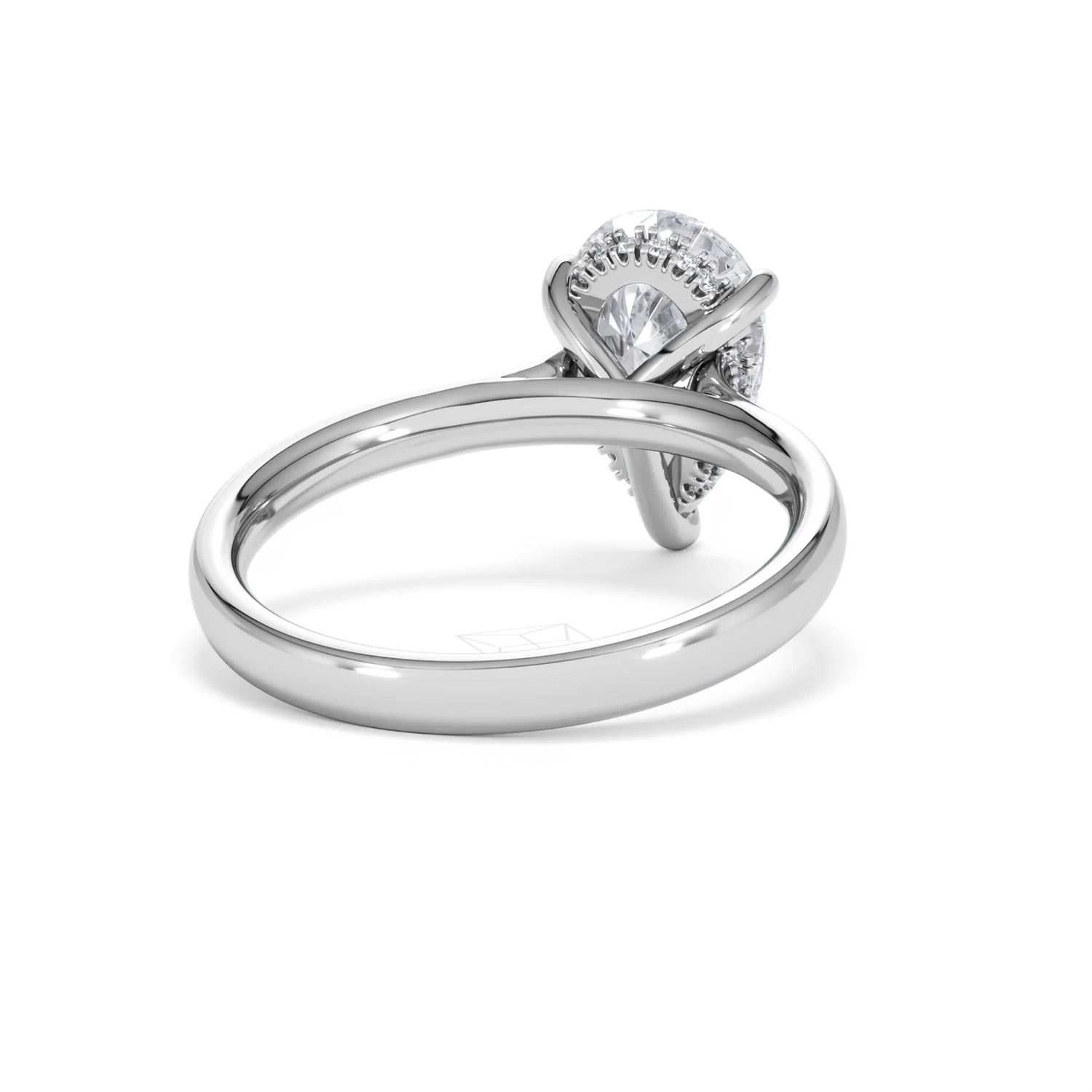 Amora Pear 2.09ct Hidden Halo Lab Diamond Engagement Ring F/VS Set in 18K White Gold - Image 43