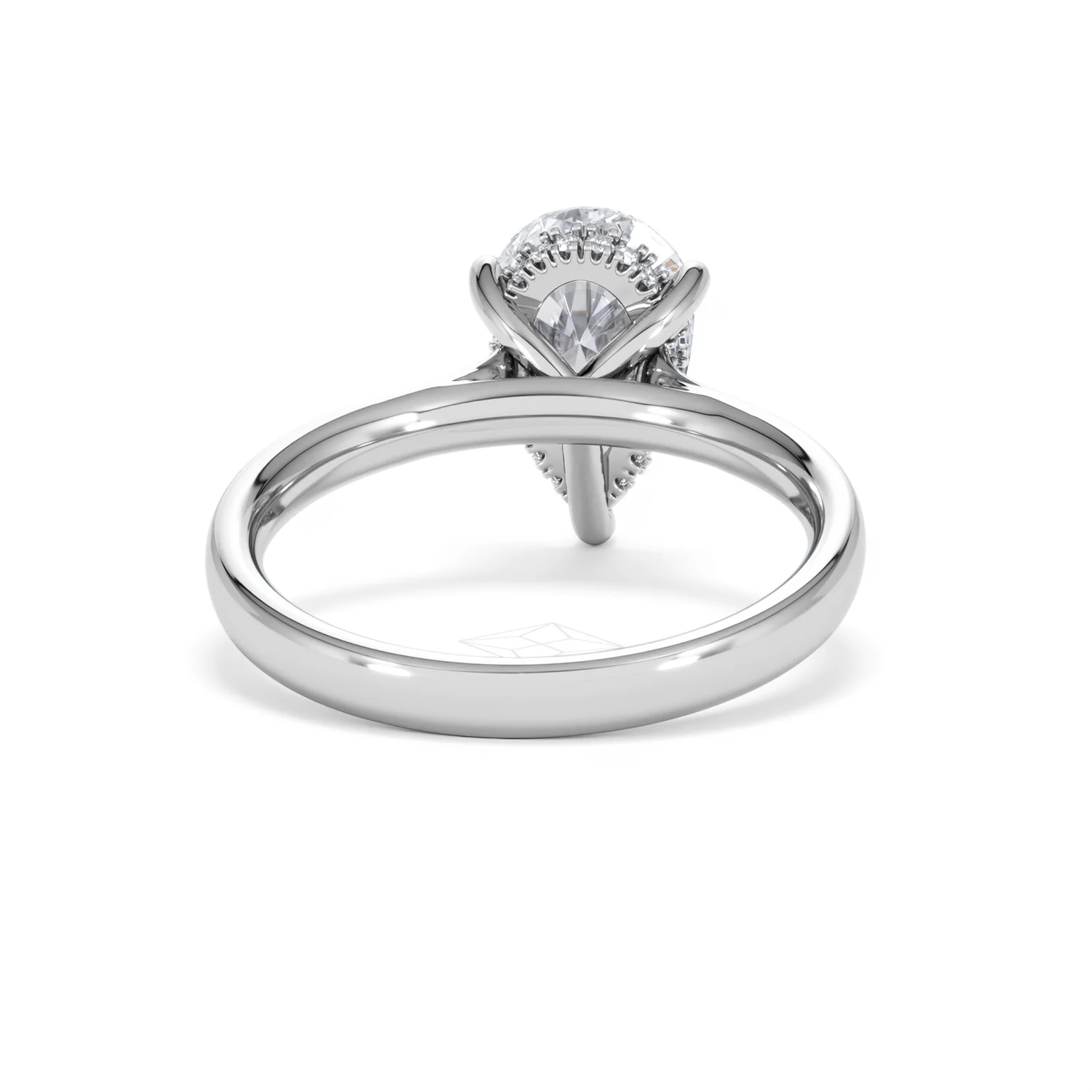 Amora Pear 2.09ct Hidden Halo Lab Diamond Engagement Ring F/VS Set in 18K White Gold - Image 46