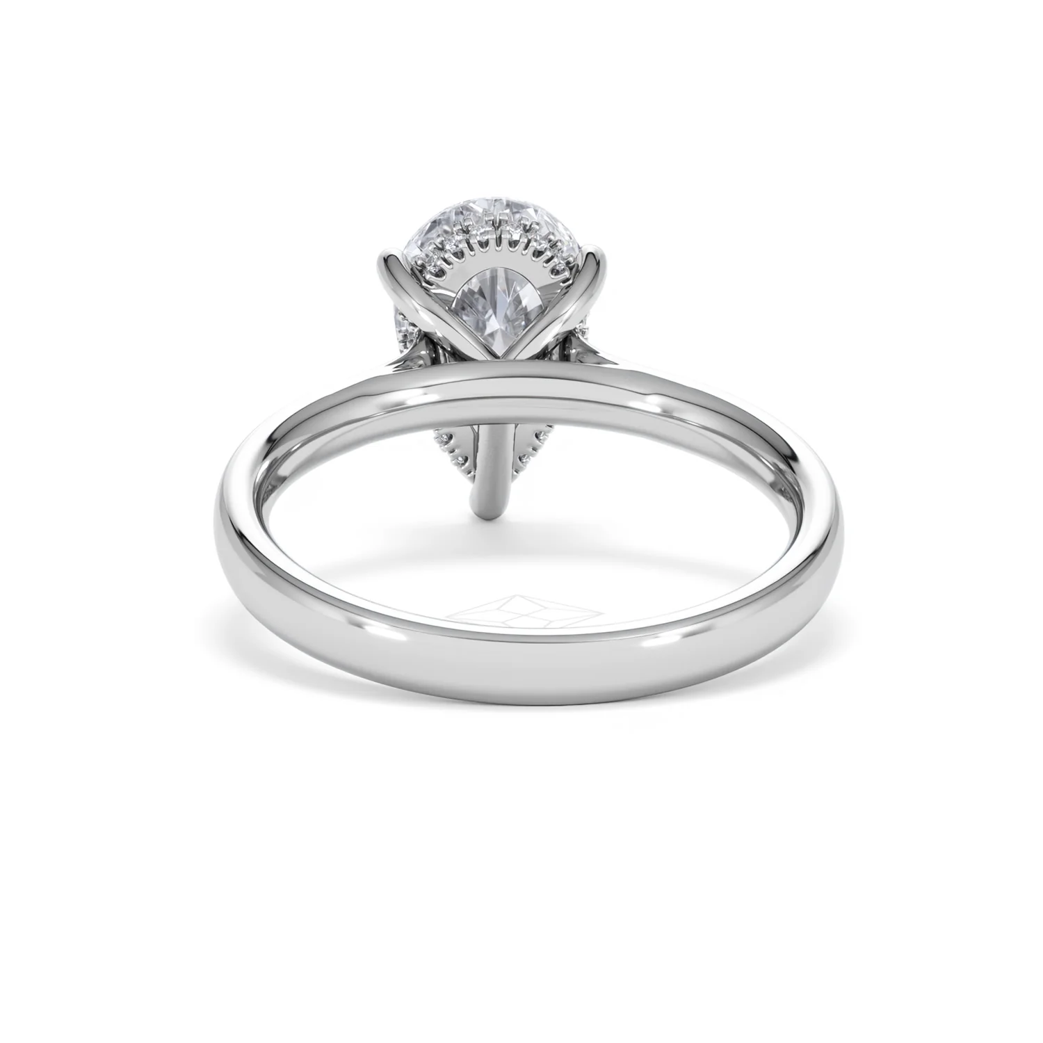 Amora Pear 2.09ct Hidden Halo Lab Diamond Engagement Ring F/VS Set in 18K White Gold - Image 49