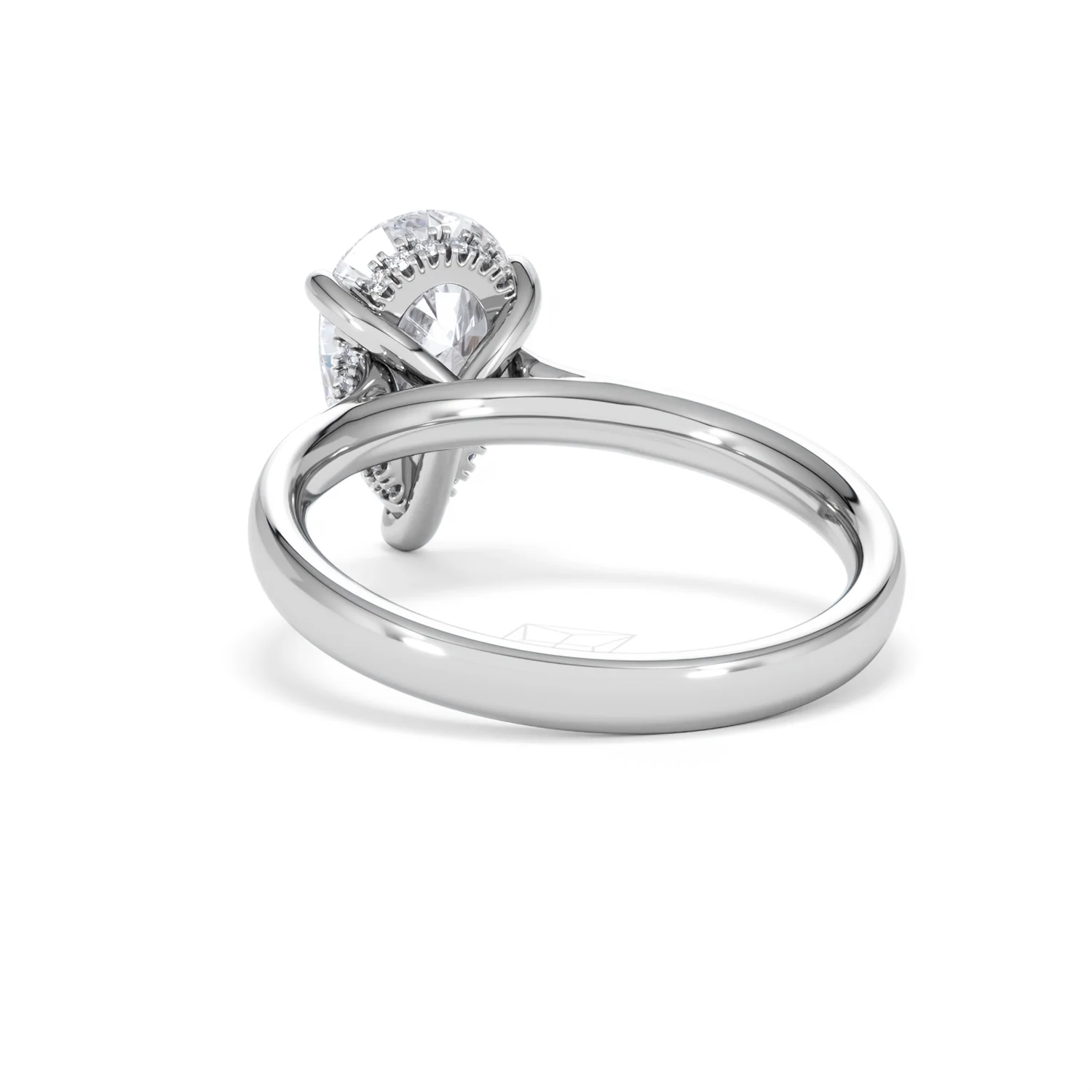 Amora Pear 2.09ct Hidden Halo Lab Diamond Engagement Ring F/VS Set in 18K White Gold - Image 53