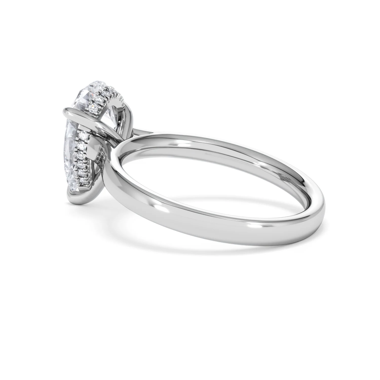 Amora Pear 2.09ct Hidden Halo Lab Diamond Engagement Ring F/VS Set in 18K White Gold - Image 61